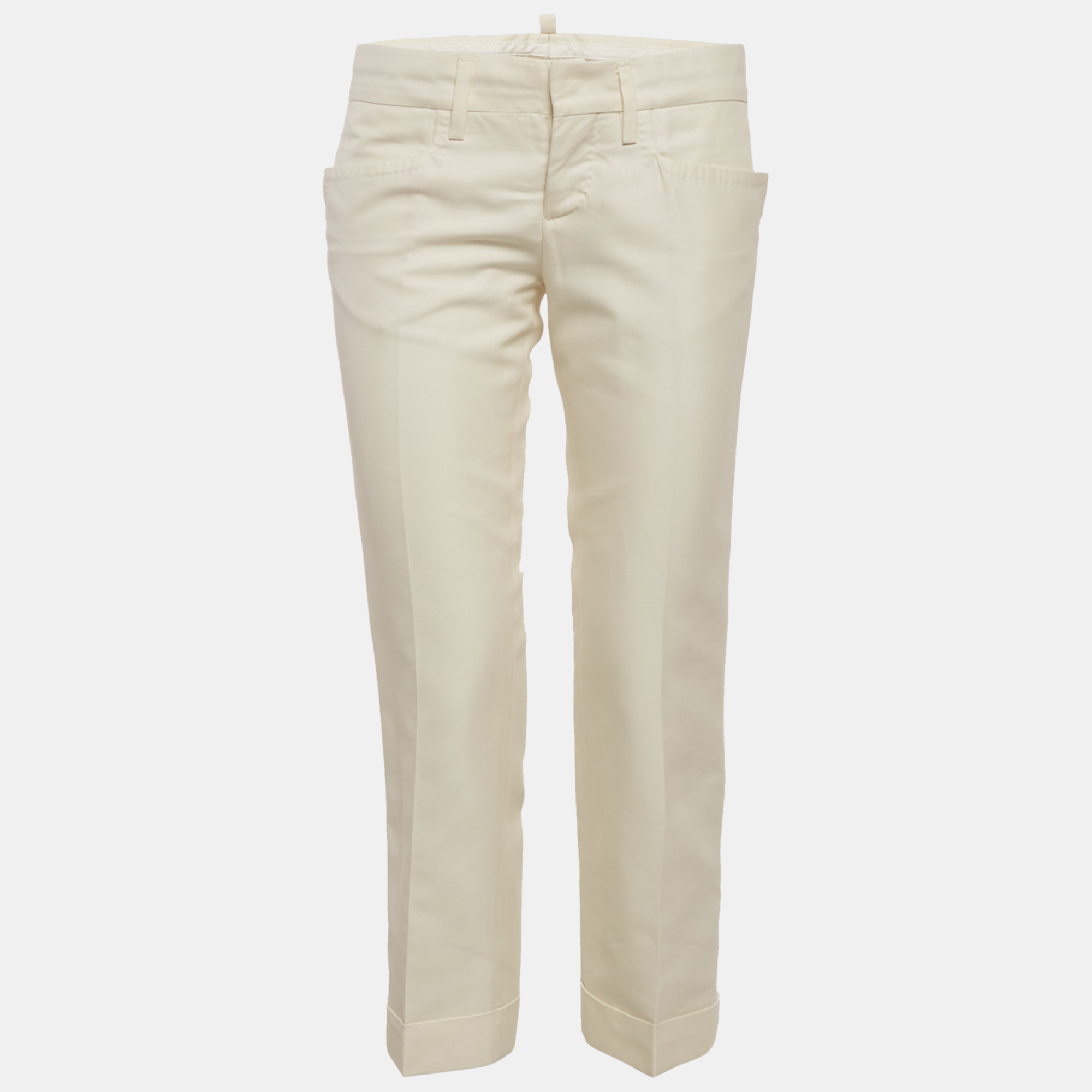 

Dsquared2 Cream Cotton Blend Capri Trousers M