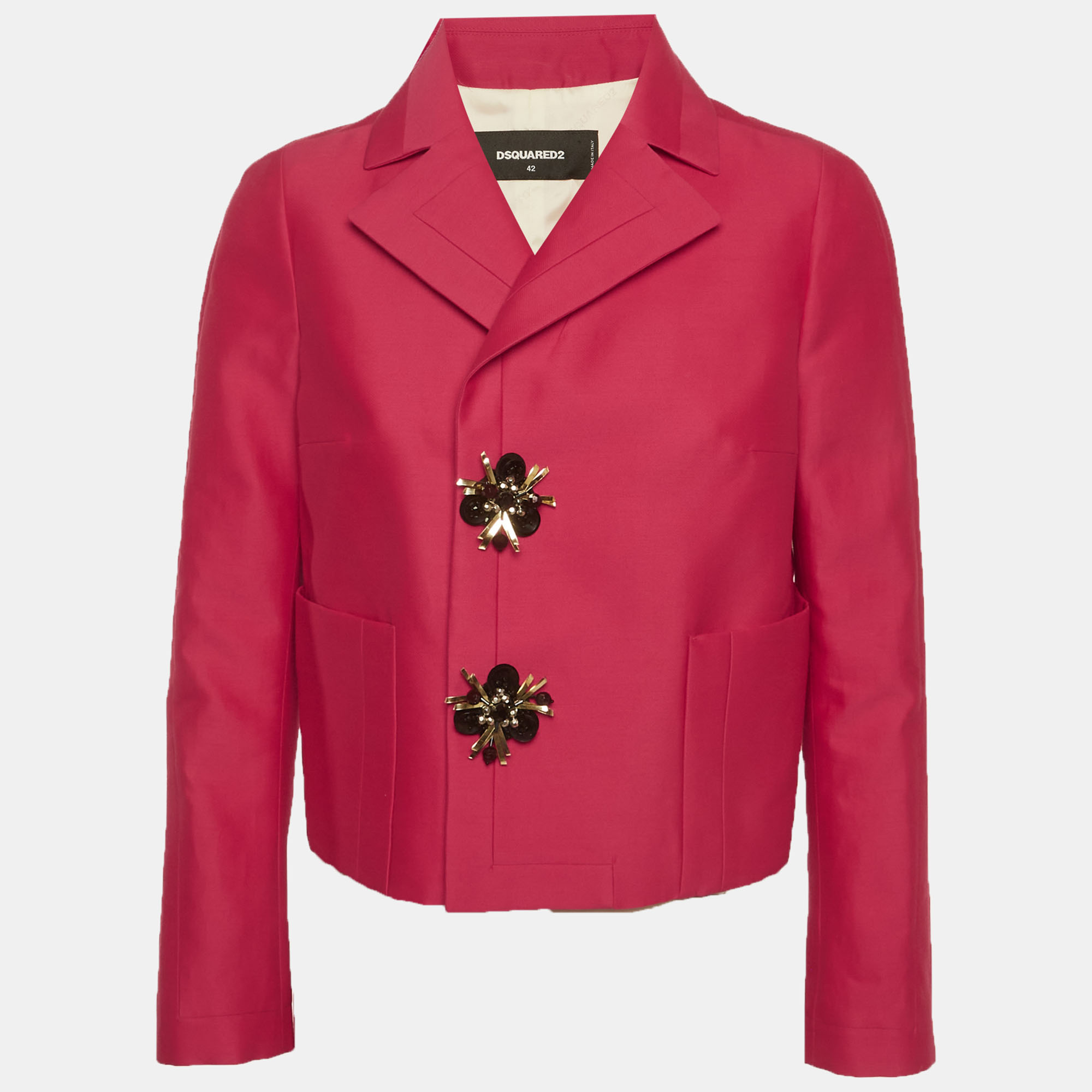 

Dsquared2 Pink Silk Blend Regular Fit Blazer M