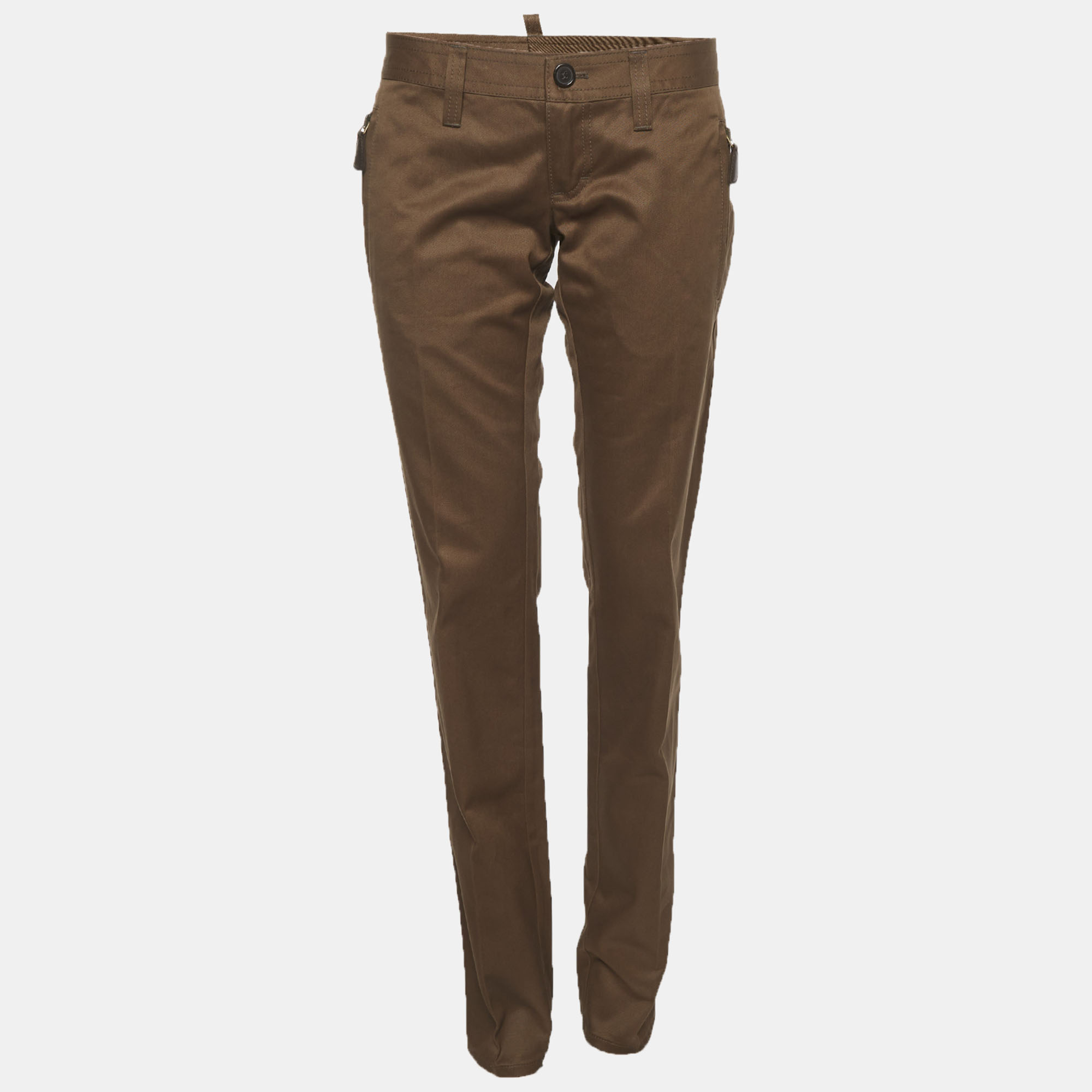 

Dsquared2 Khaki Gabardine Trousers M, Brown