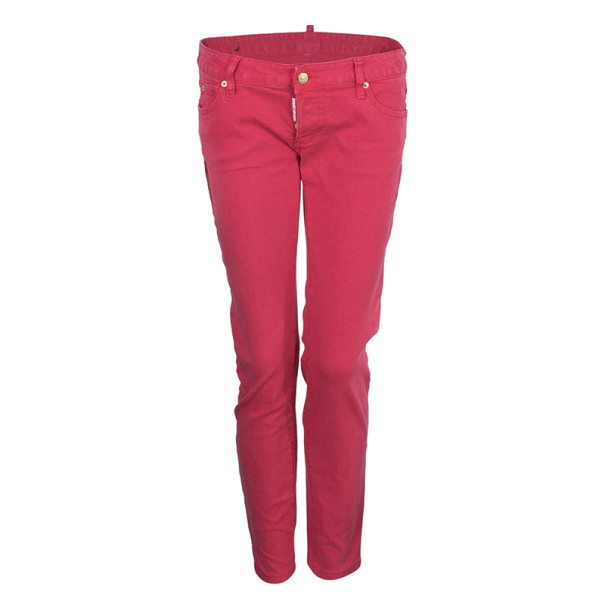 Pre Owned Dsquared2 Red Skinny Jeans M