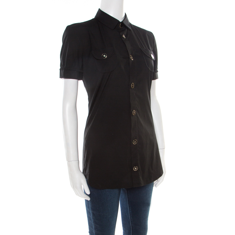 

Dsquared2 Black Button Front Short Sleeve Shirt