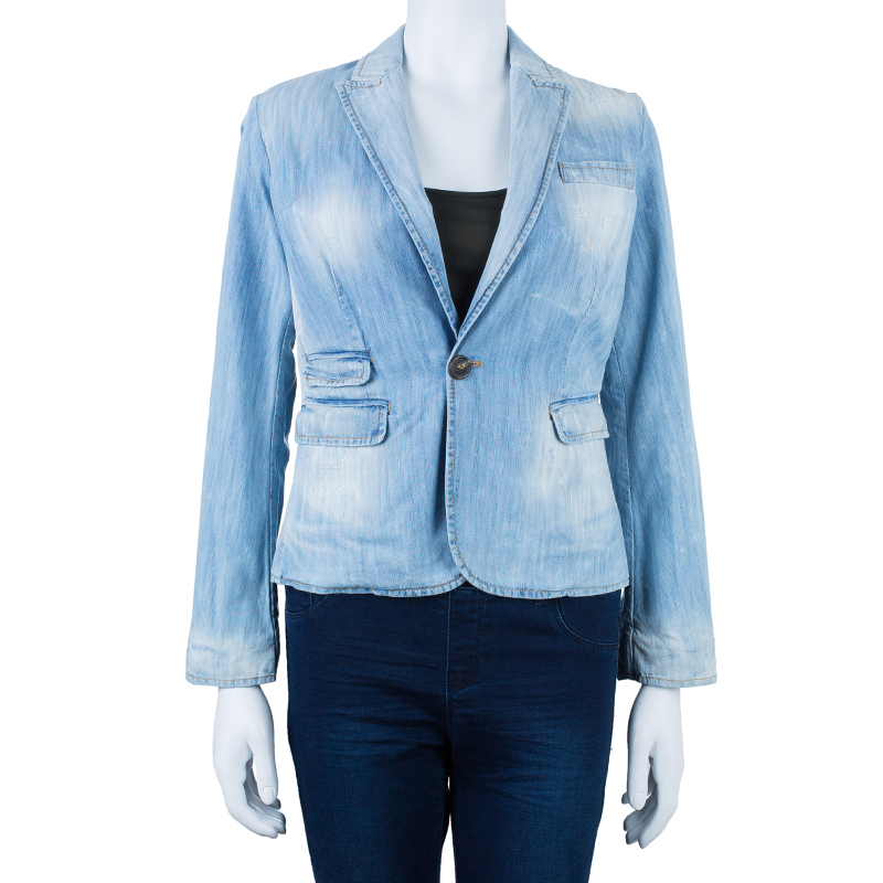 

DSquared2 Light Wash Denim Blazer, Blue
