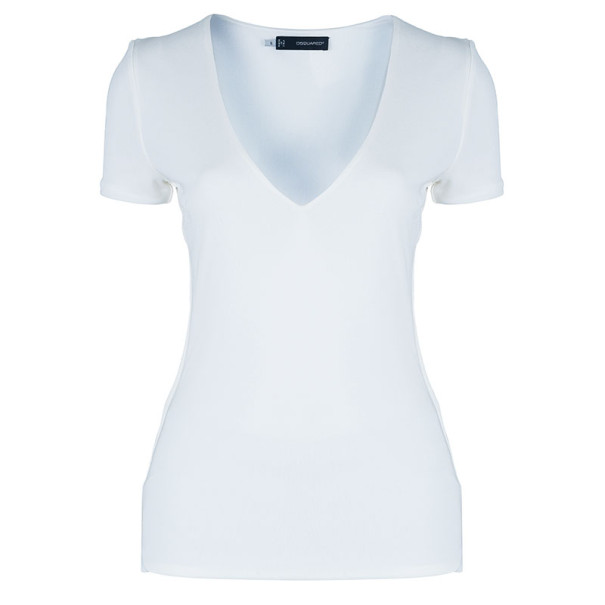 Dsquared2 White V-Neck Top S