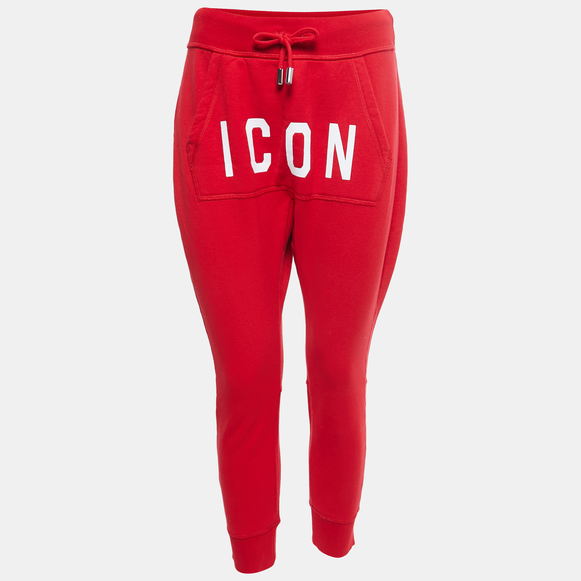

Dsquared2 Red Cotton Icon Print Joggers