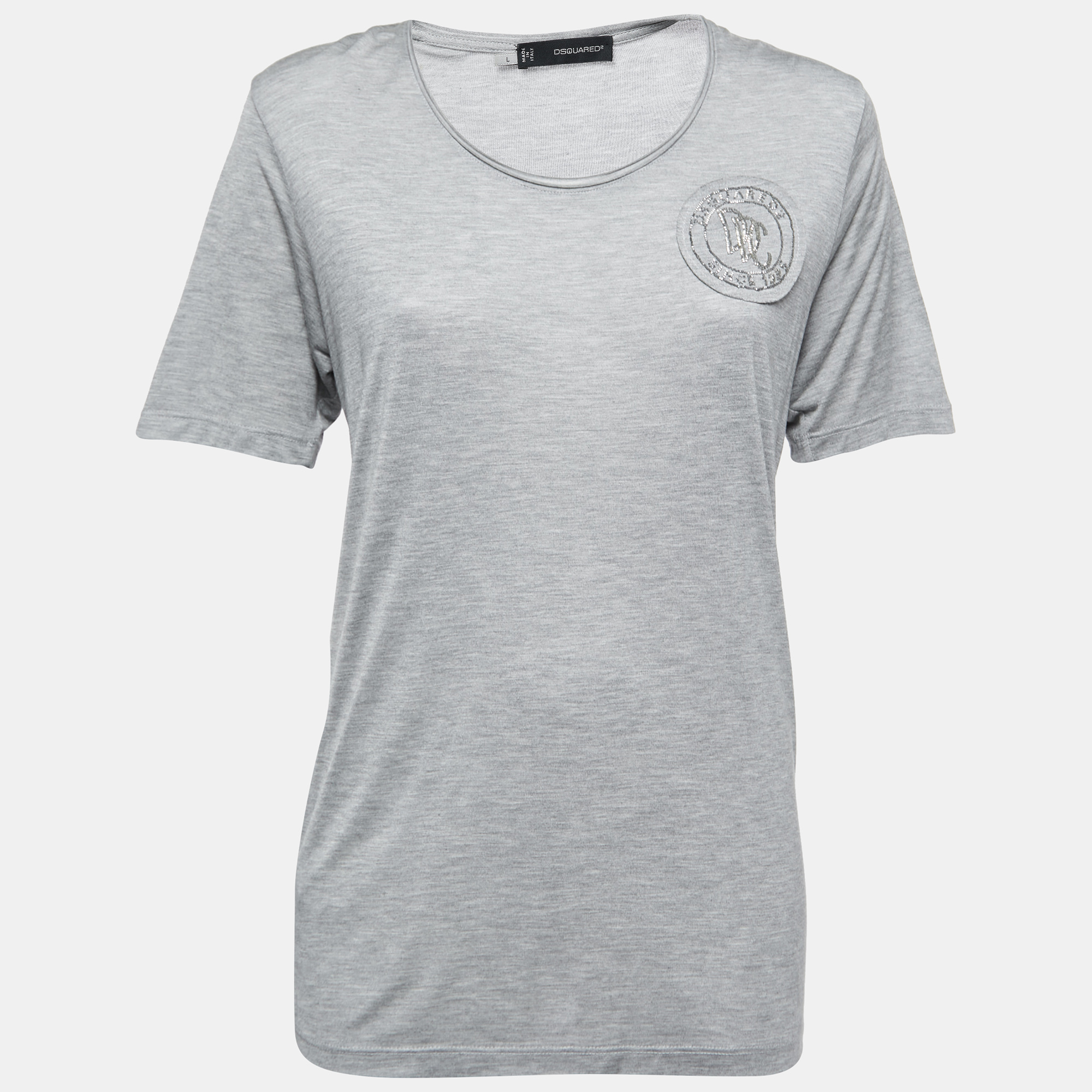 

Dsquared2 Grey Modal Logo Crest Detail T-Shirt