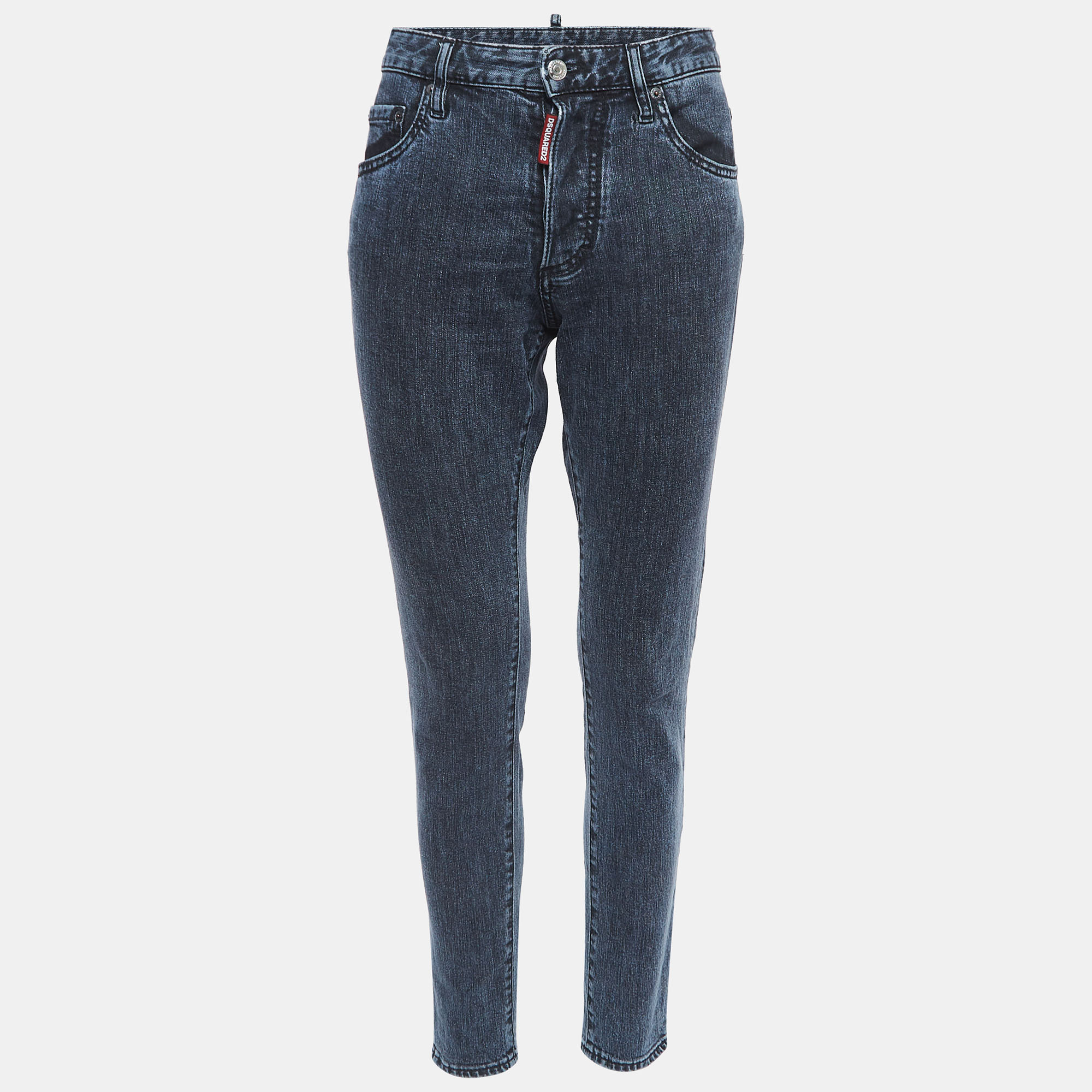 

Dsquared2 Blue Washed Denim Buttoned Skinny Dan Jeans S