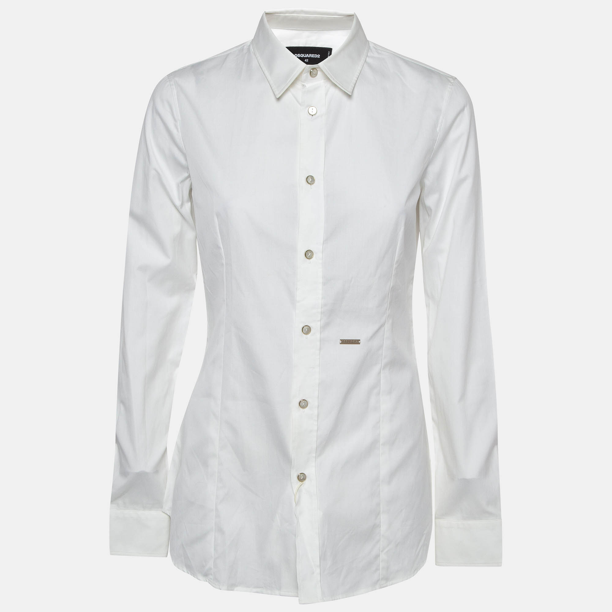 

Dsquared2 White Cotton Buttoned Long Sleeve Shirt M