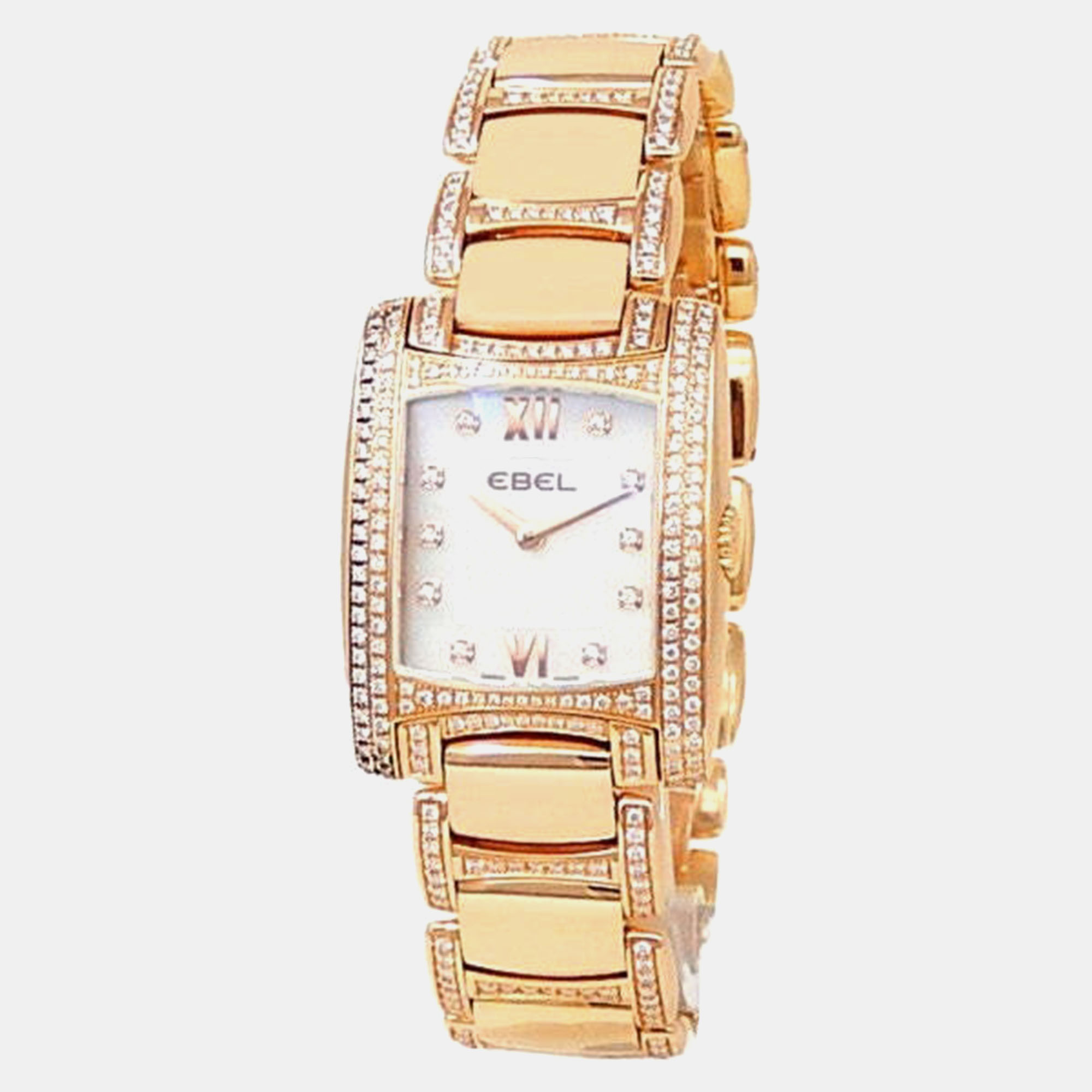 

Ebel Brasilia 1290088 Quartz MOP 18K Rose Gold Women's Wristwatch 28 mm, Silver