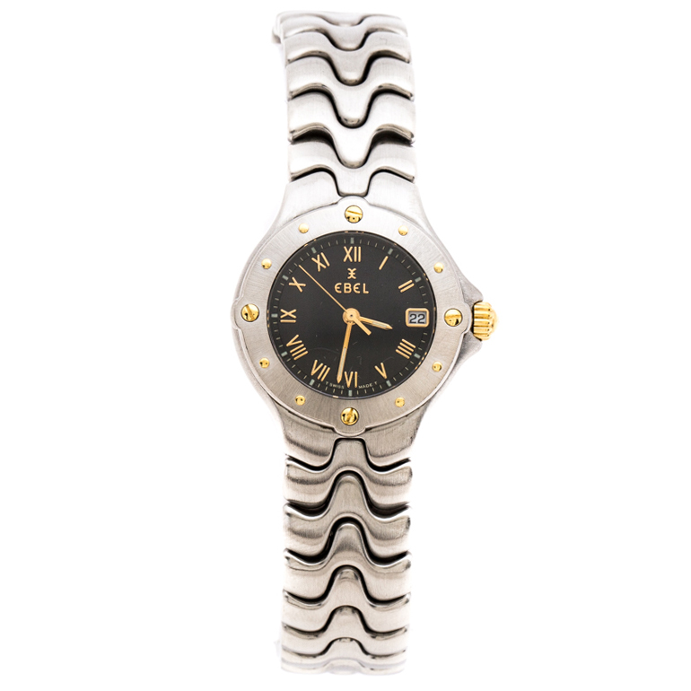 Ebel Black Stainless Steel Sportwave E6087621 Women's Wristwatch 28 mm