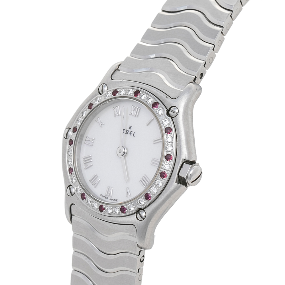 

Ebel Mother of Pearl Stainless Steel Diamonds Classic Wave E91571169220 Women's Wristwatch, White