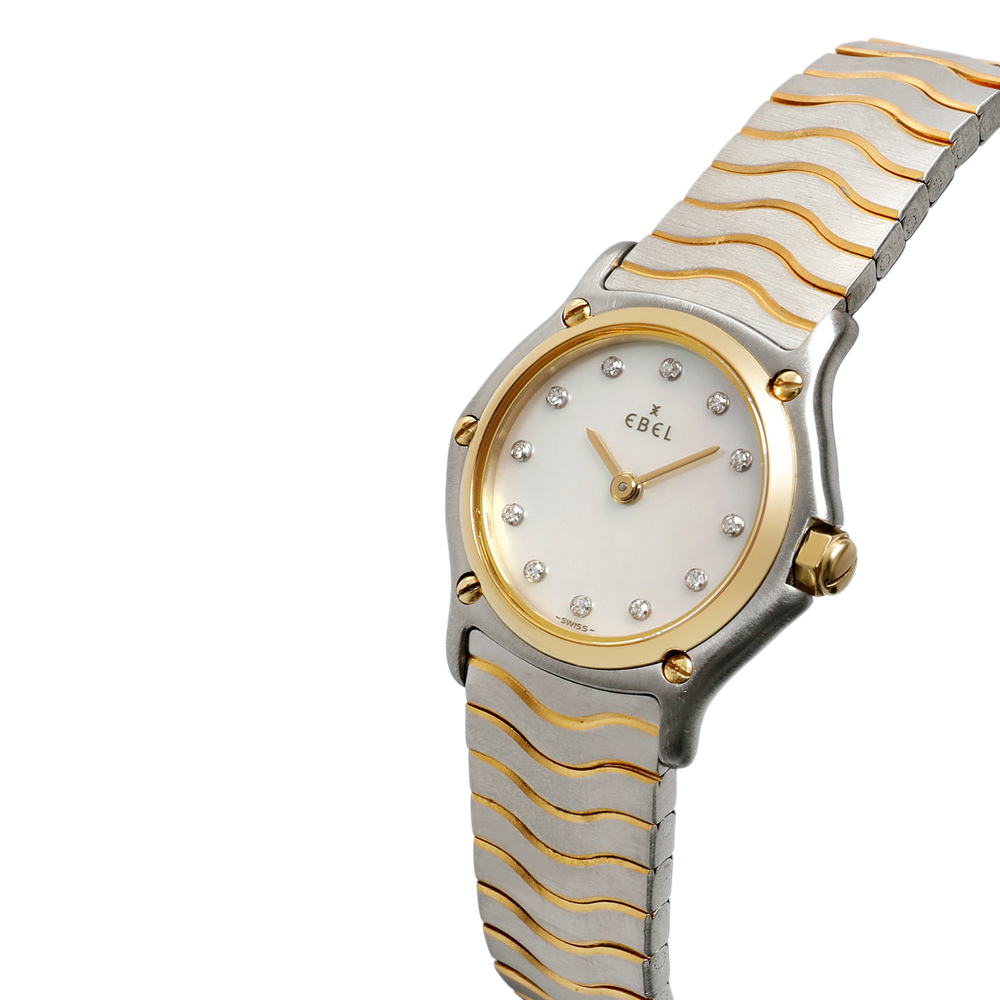 

Ebel White Diamonds 18K Yellow Gold And Stainless Steel Sport Classic 1057901 Women's Wristwatch 23 MM