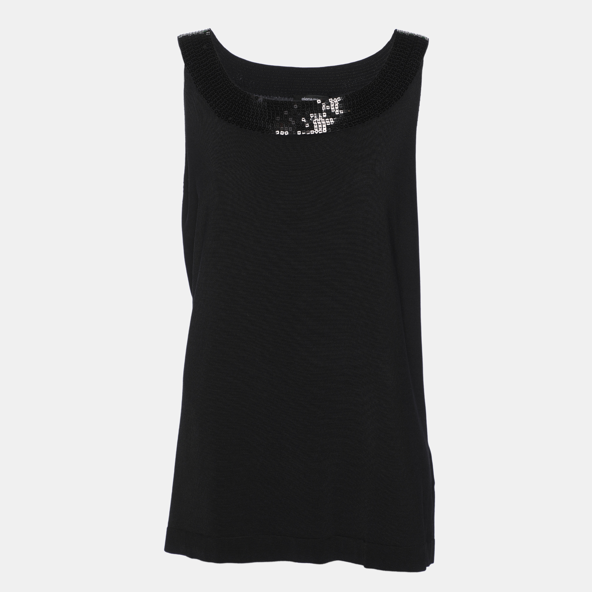 

Elena Miro Black Jersey Paillettes Tops XL