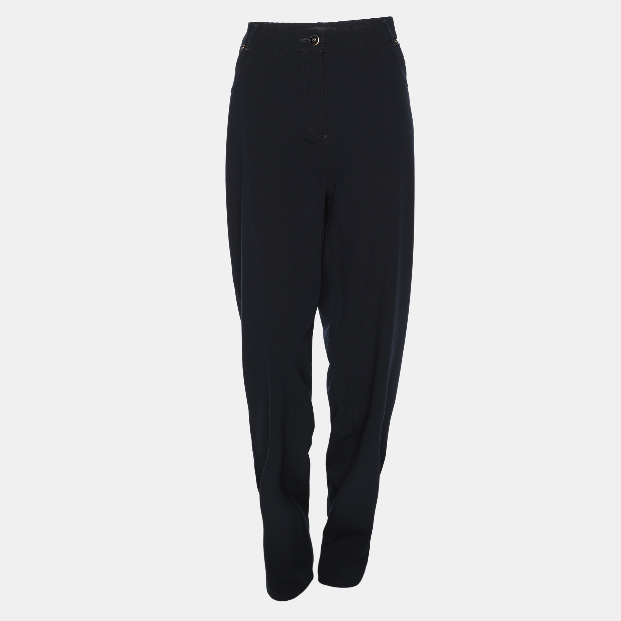 

Elena Miro Navy Blue Jersey Wide Leg Trousers XL