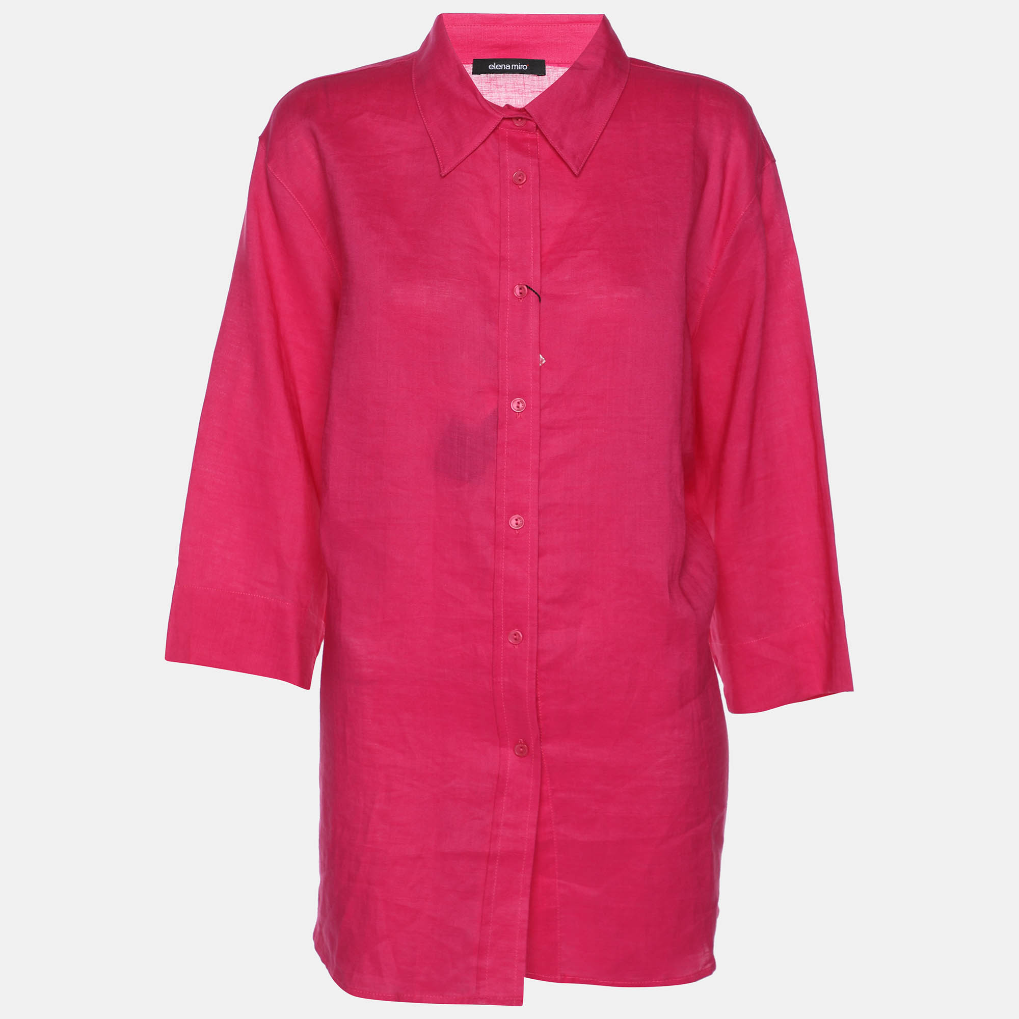 

Elena Miro Pink Ramie 3/4 Sleeve Shirt
