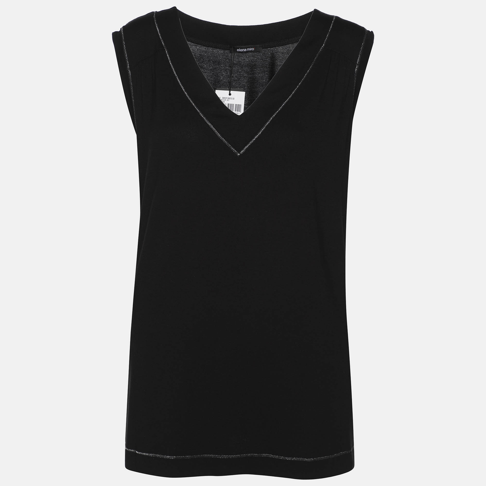 

Elena Miro Black Jersey Sleeveless Tops L