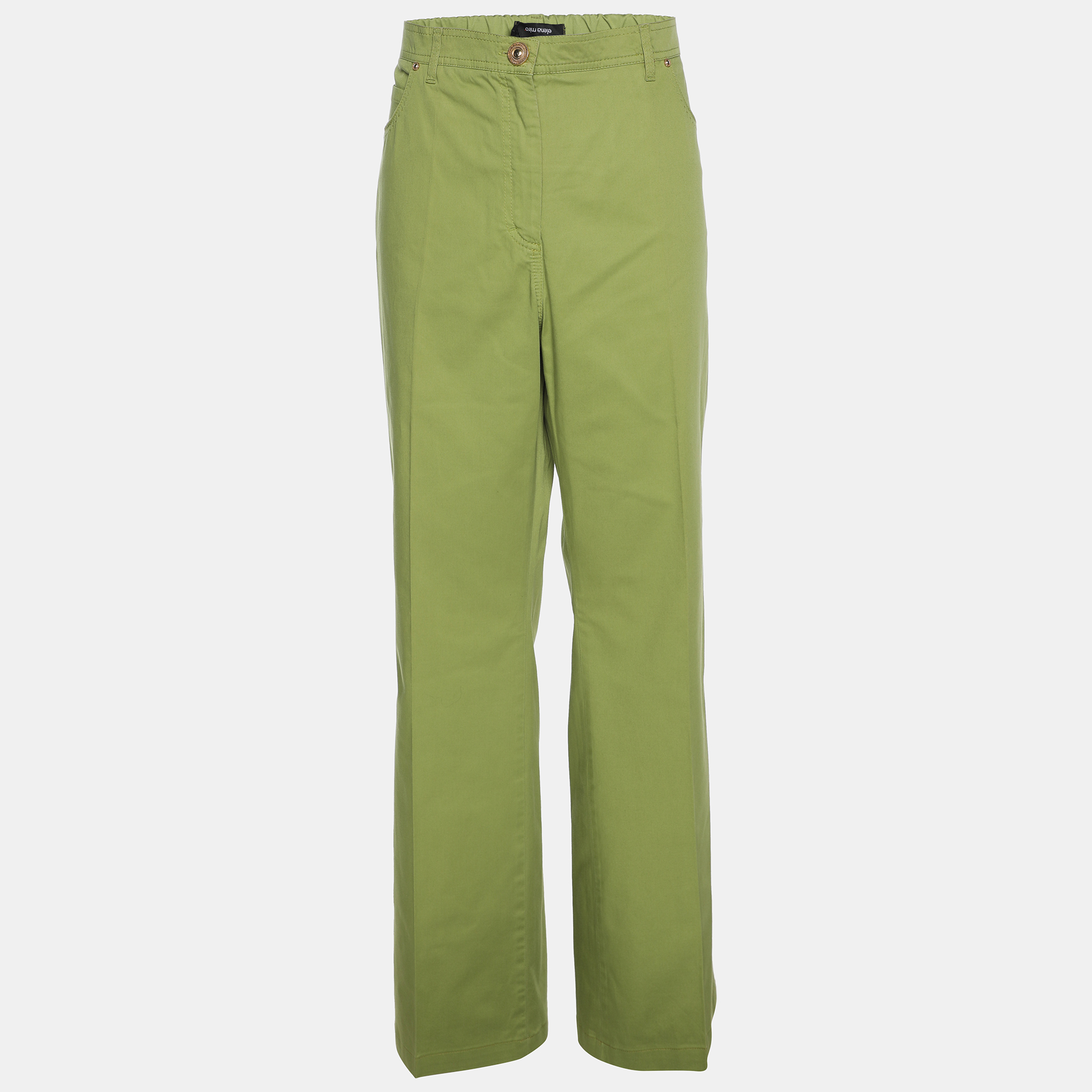 

Elena Miro Green Stretch Cotton Wide Leg Pants XL