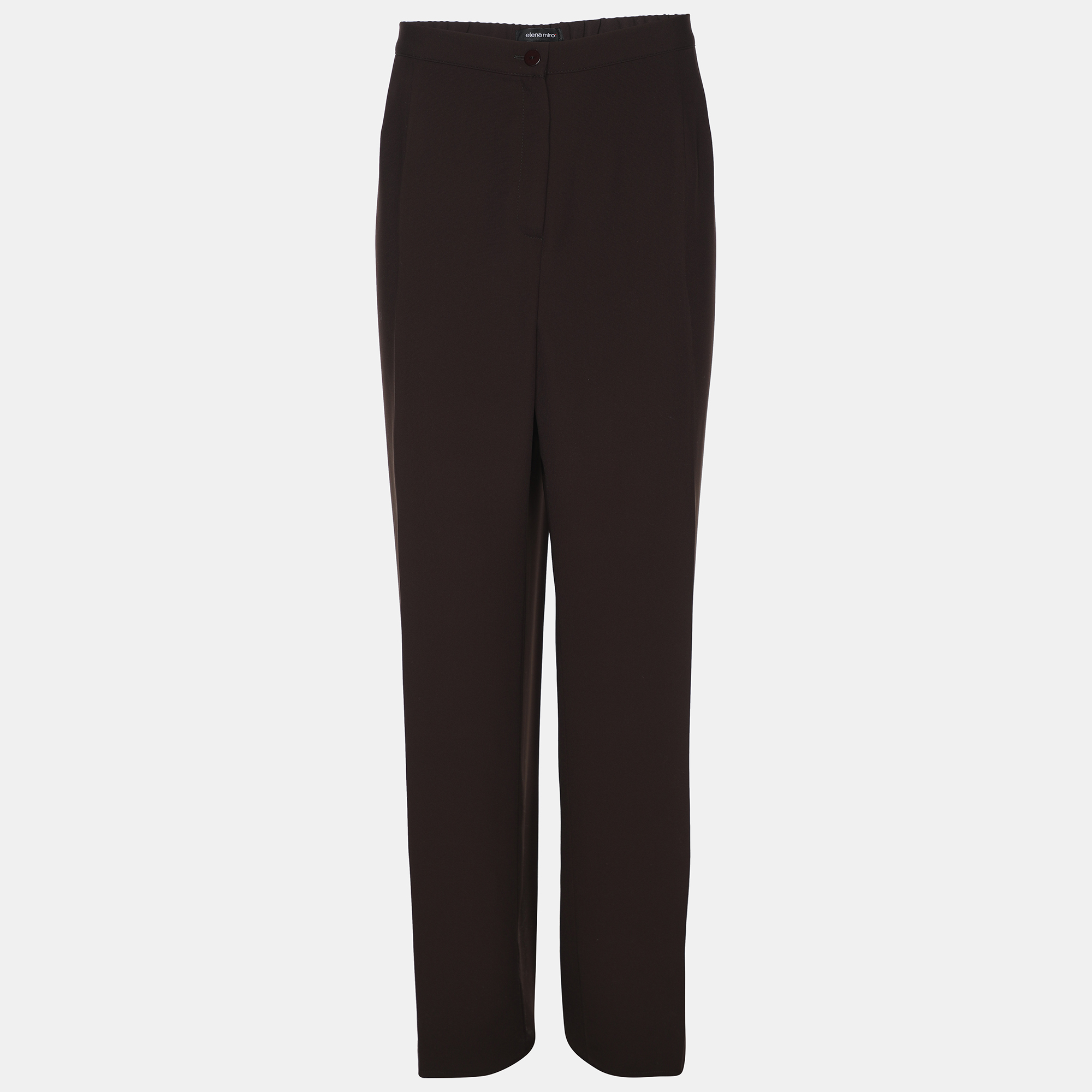 Pre-owned Elena Miro' Brown Crepe Pants Xxl