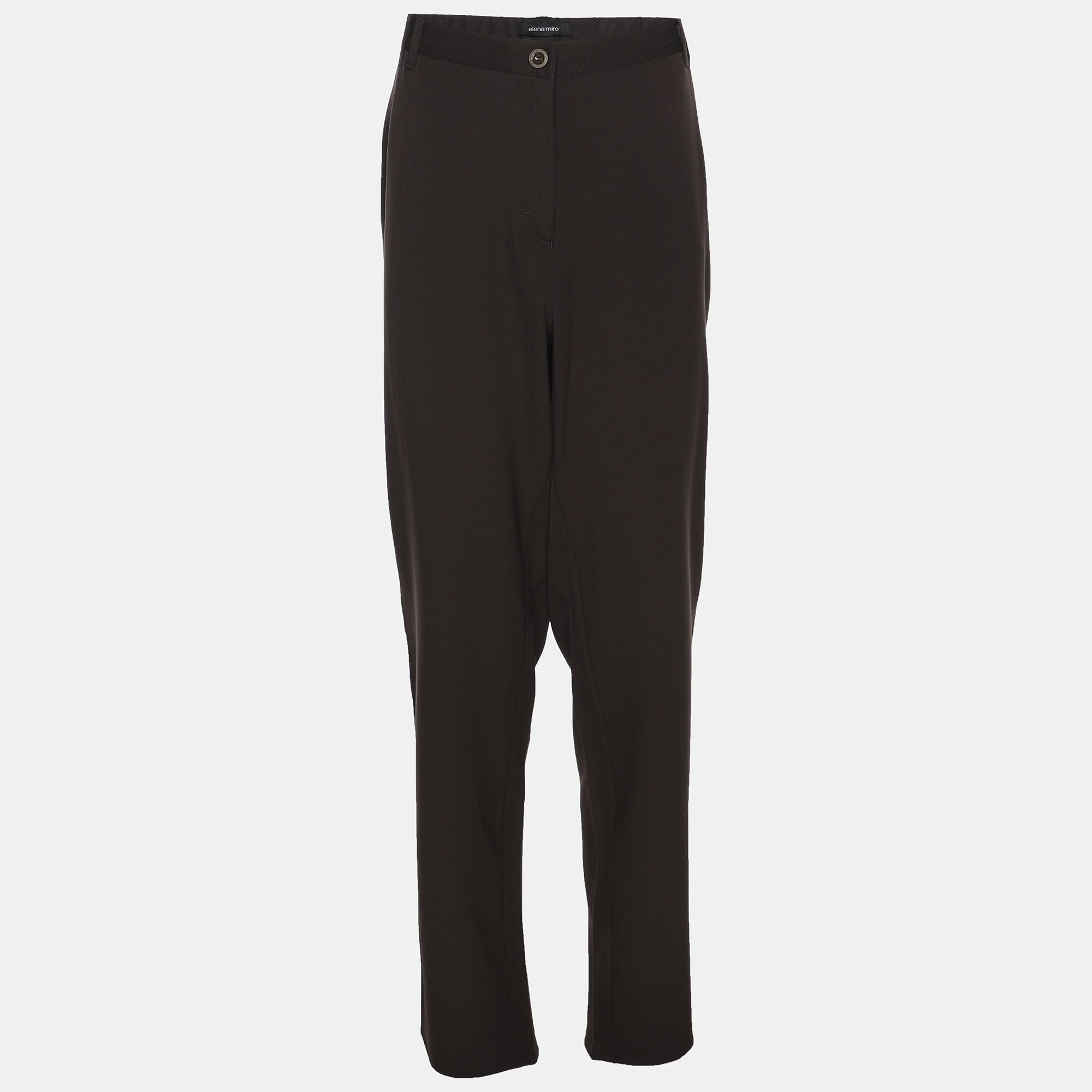 

Elena Miro Brown Jersey Straight Pants XXL