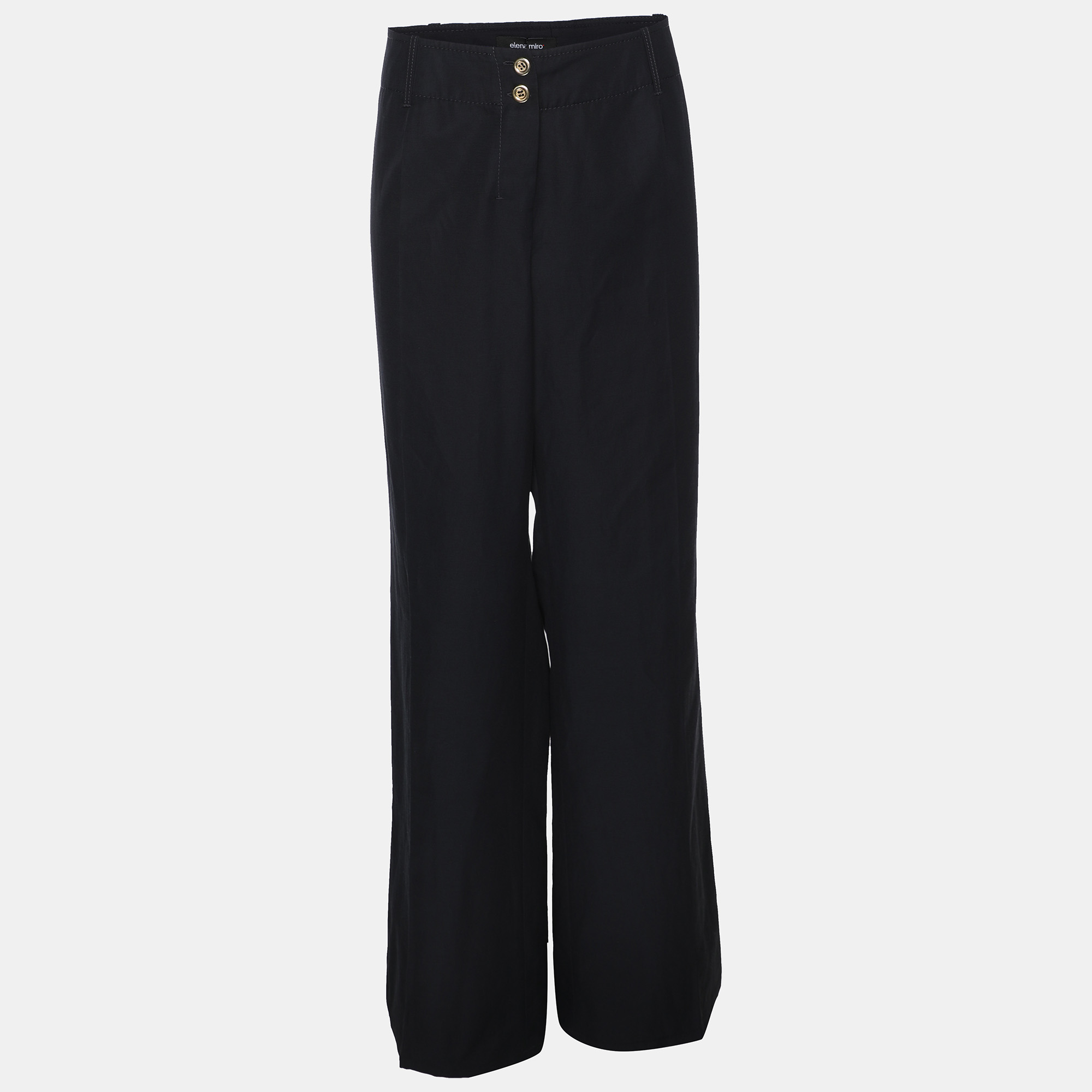Pre-owned Elena Miro' Navy Blue Cotton Pants Xxl