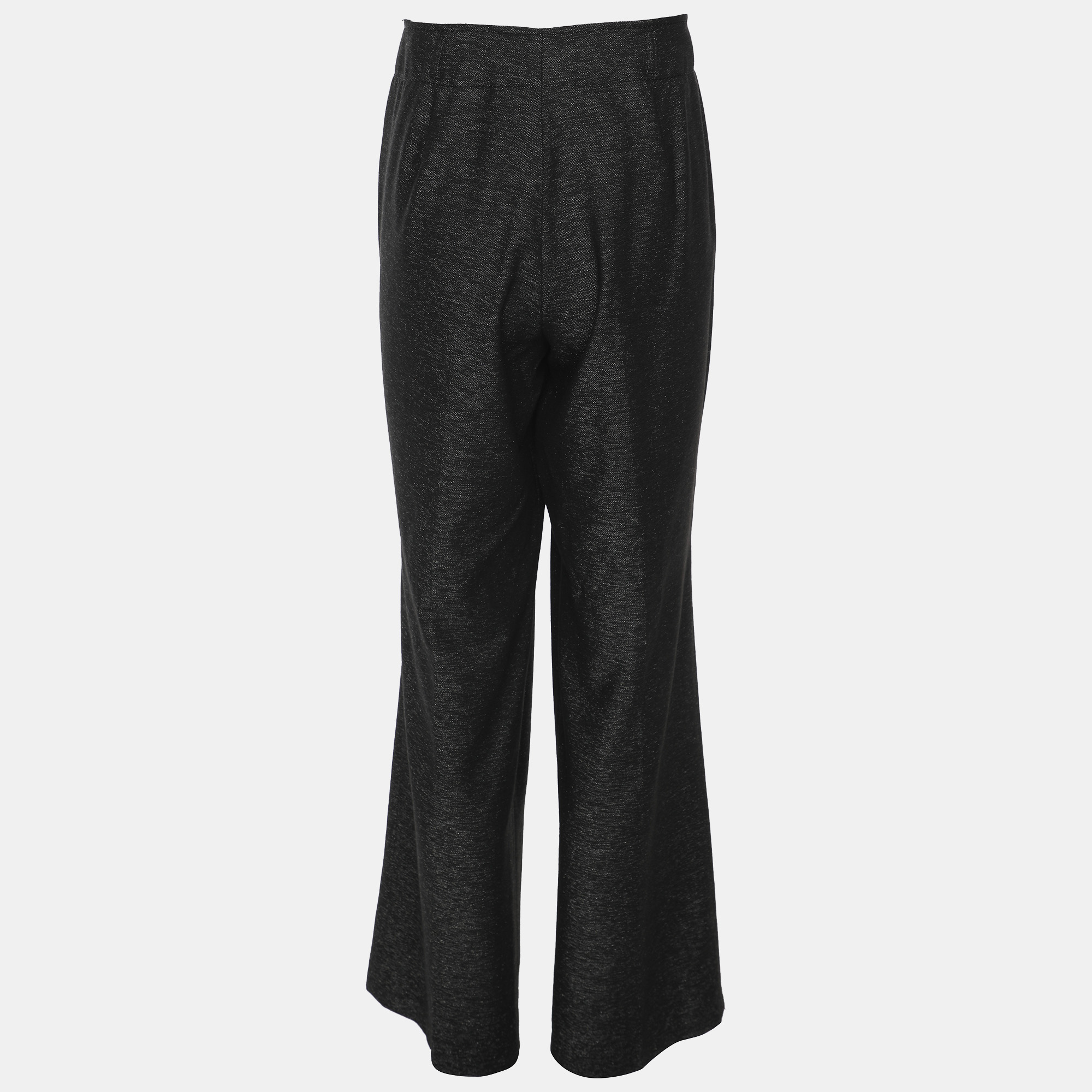 Pre-owned Elena Miro' Dark Grey Wool Blend Trousers Xxl In Gray