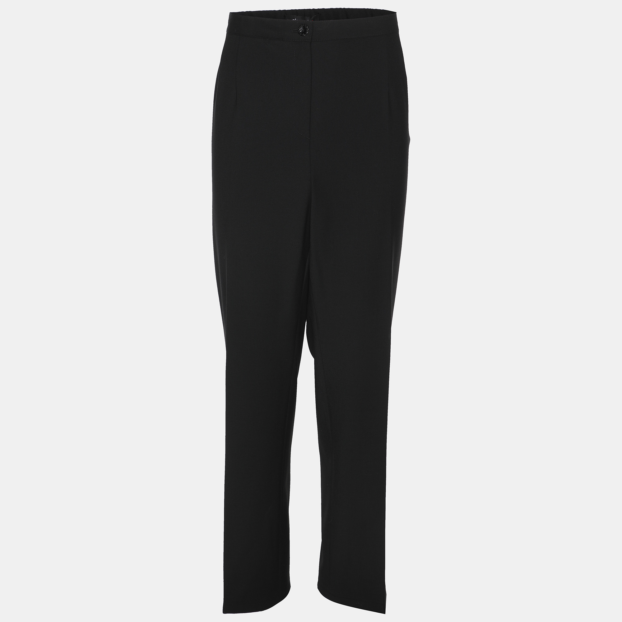 Pre-owned Elena Miro' Black Wool Blend Trousers Xxl