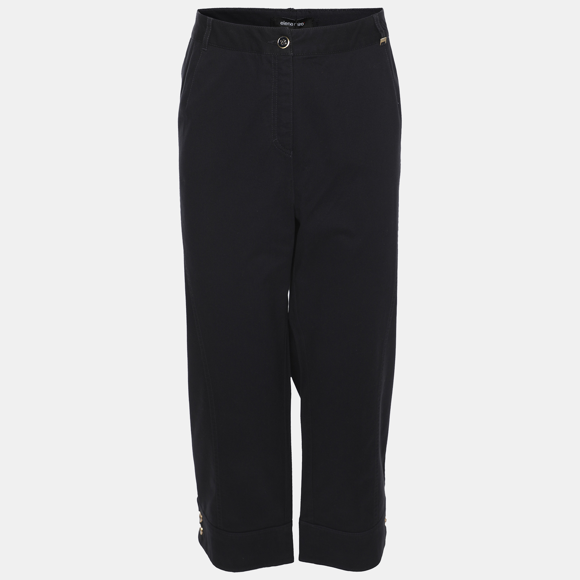 Pre-owned Elena Miro' Navy Blue Cotton Pants Xxl