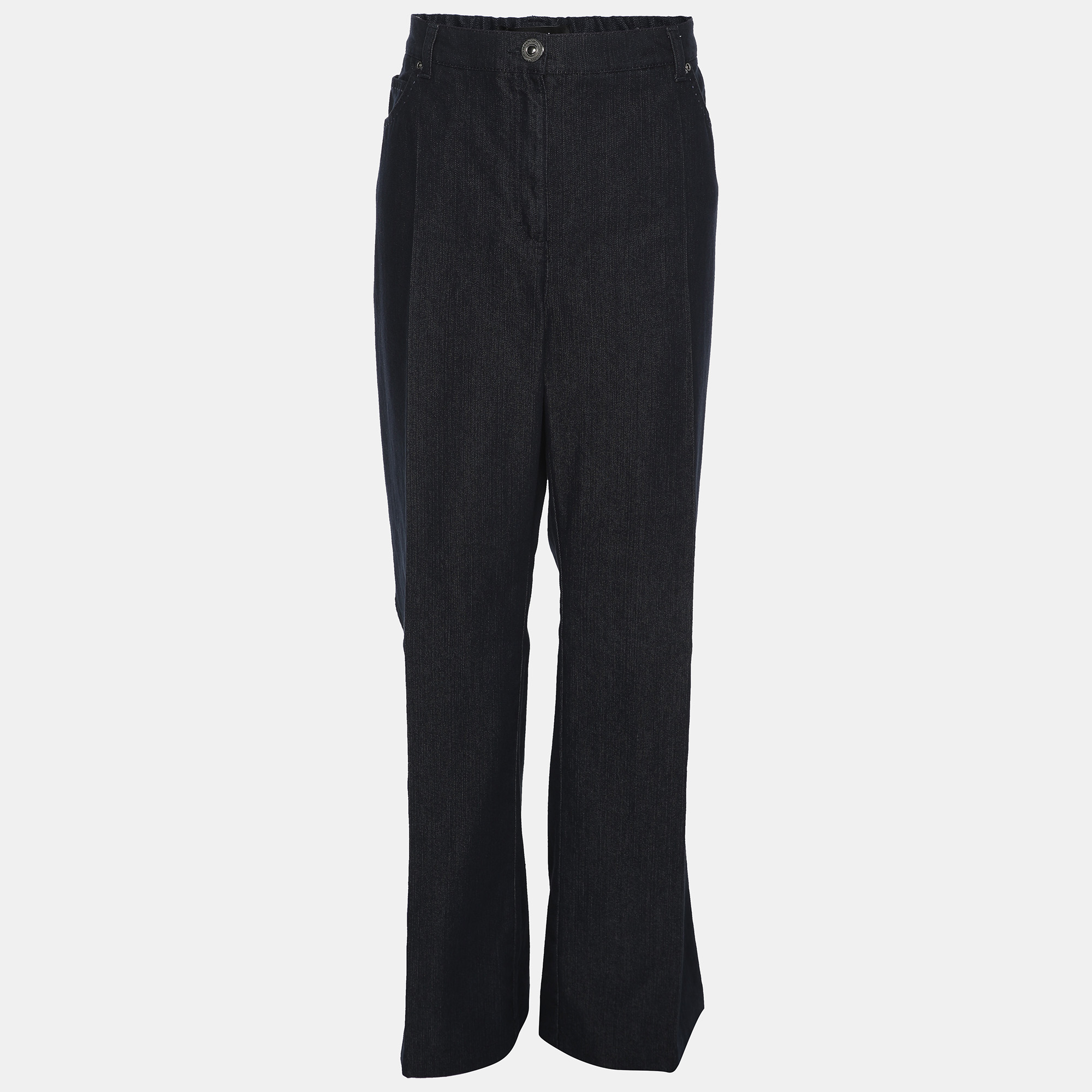 

Elena Miro Blue Denim Embellished Pocket Jeans XXXL