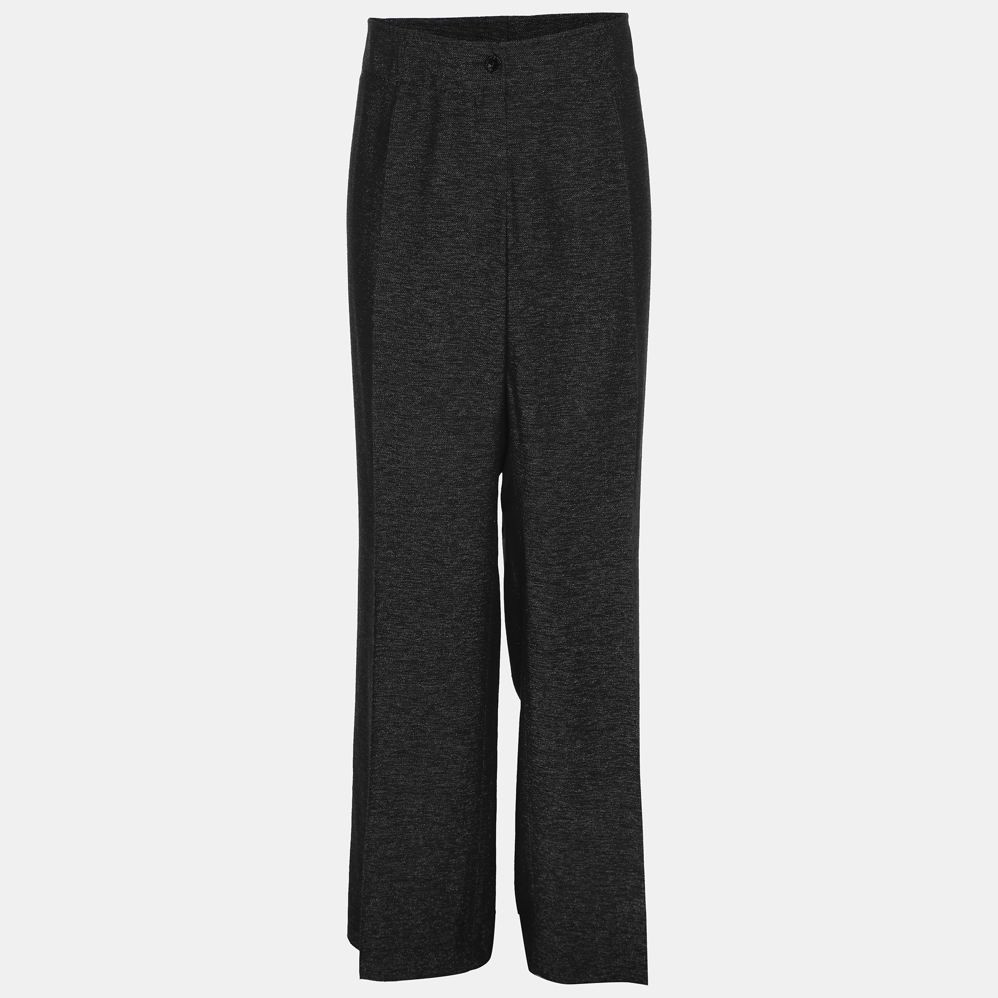 Pre-owned Elena Miro' Dark Grey Wool Blend Trousers Xxl In Gray