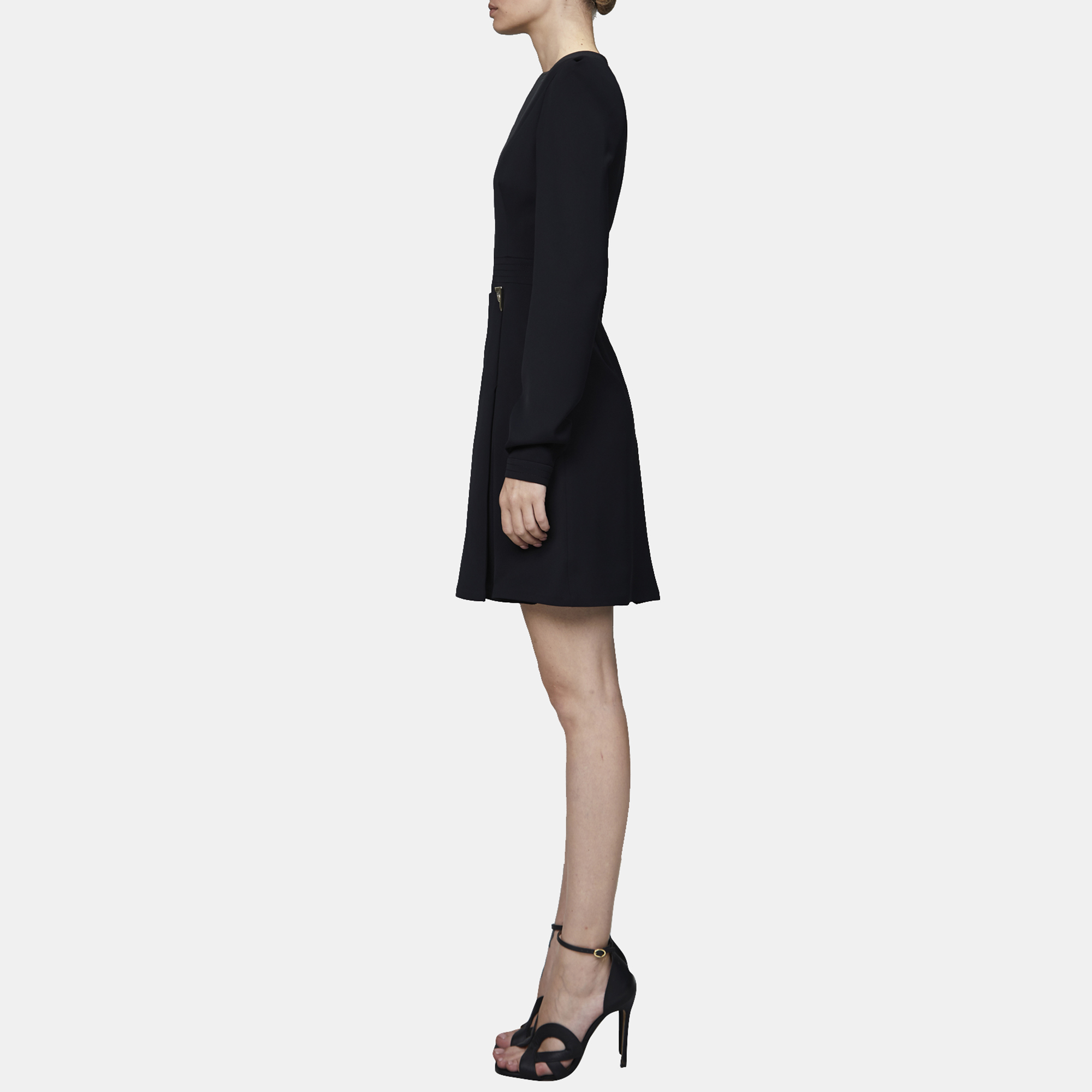 

Elie Saab Black Crepe Long Sleeve Short Dress