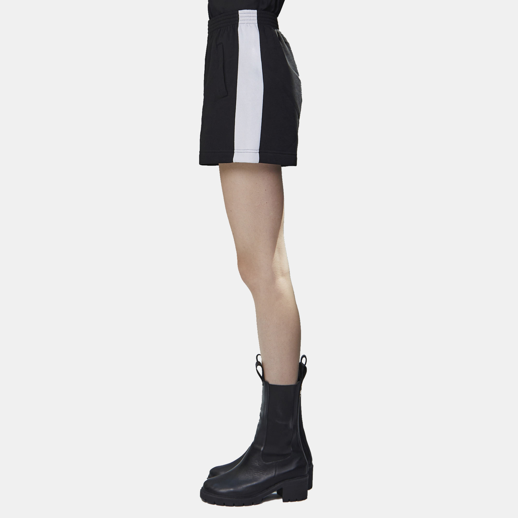 

Elie Saab Black & White Side Stripe Cotton Shorts