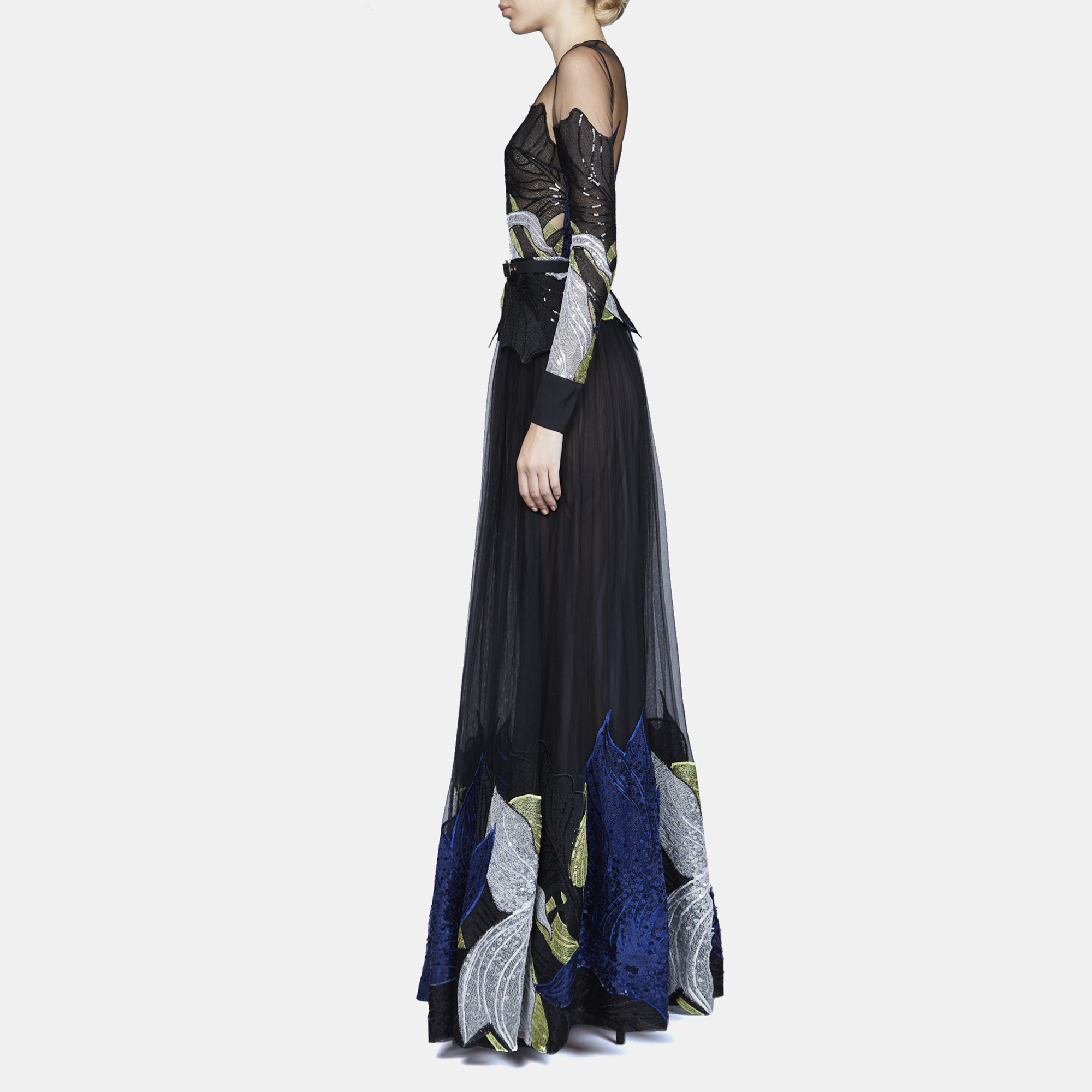 

Elie Saab Multicolor Embroidered Long Sleeve Dress