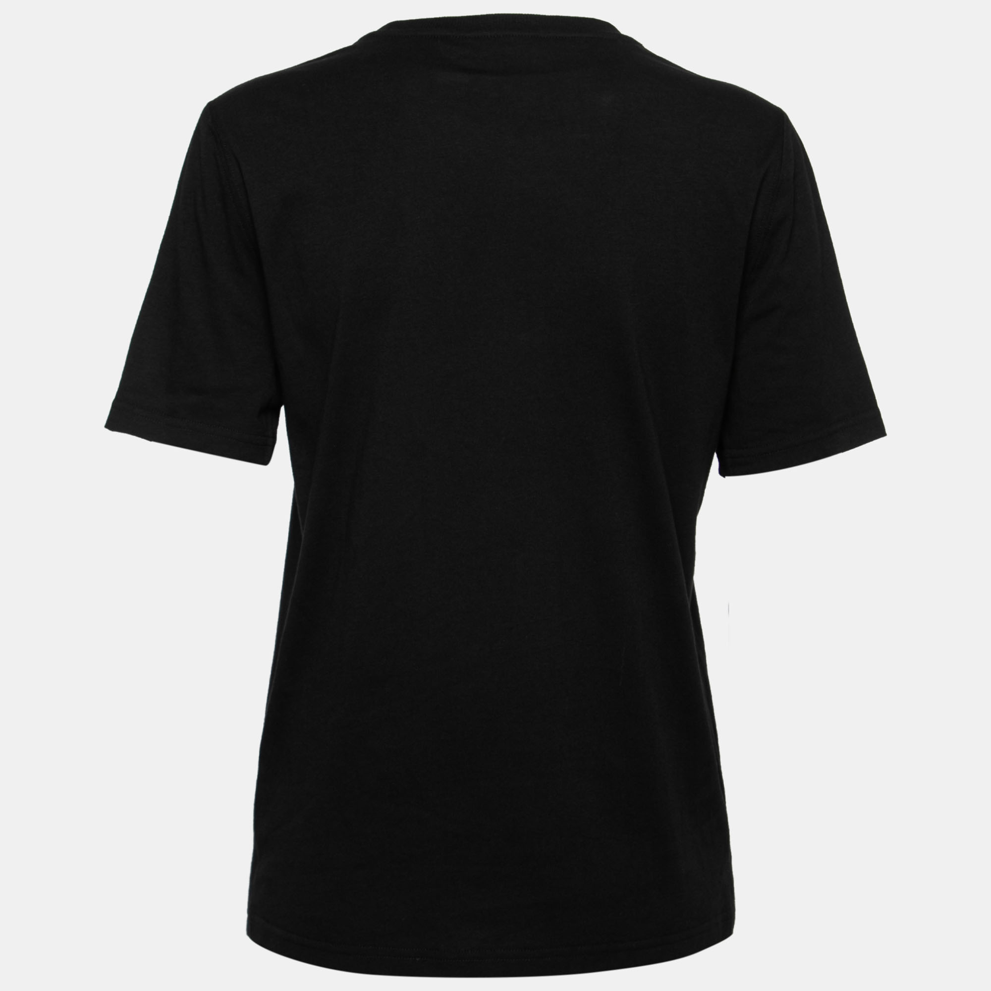

Elie Saab Black Jersey Monogram Embroidered Crew Neck T-Shirt