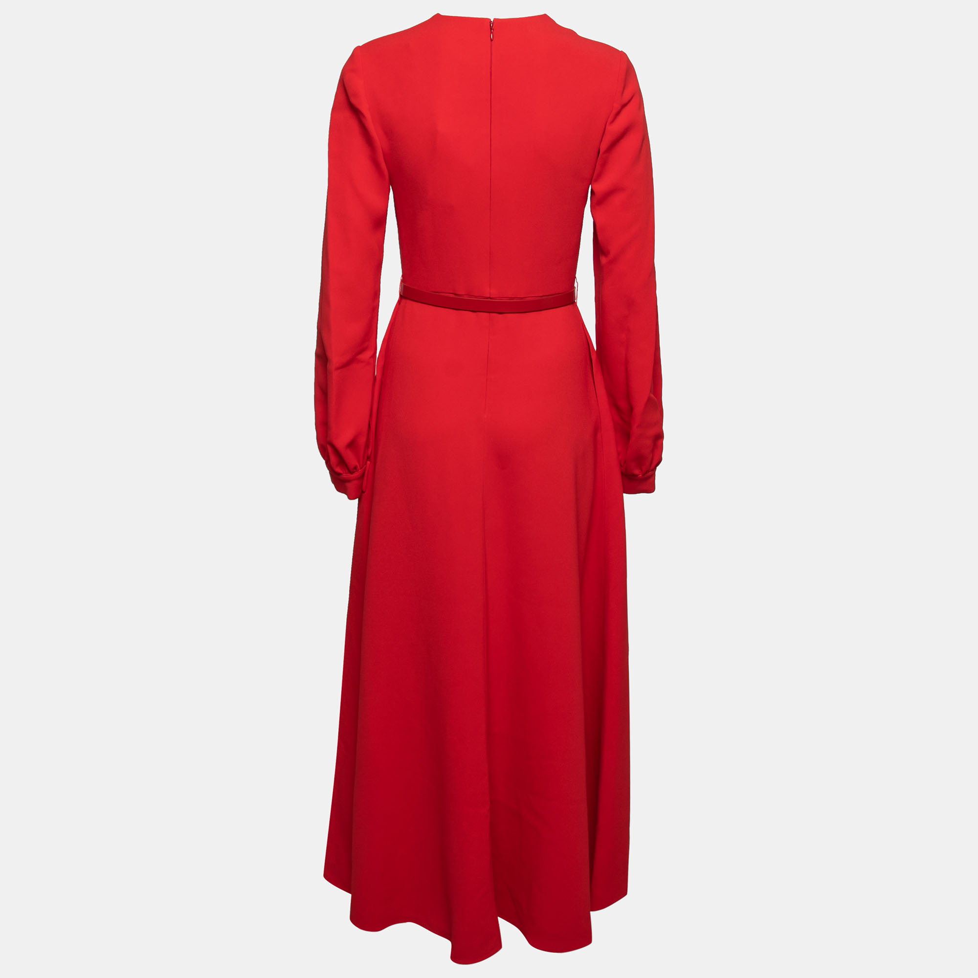 

Elie Saab Flame Red Cady Long Dress