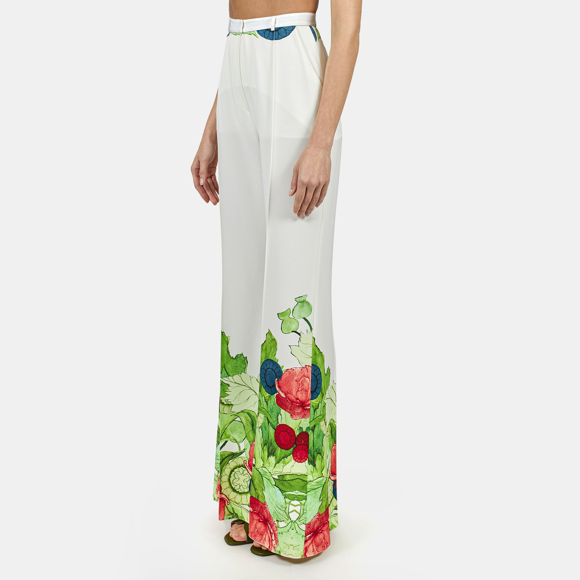 

Elie Saab Flower Ramage Print Cady Wide Leg Trousers, Multicolor