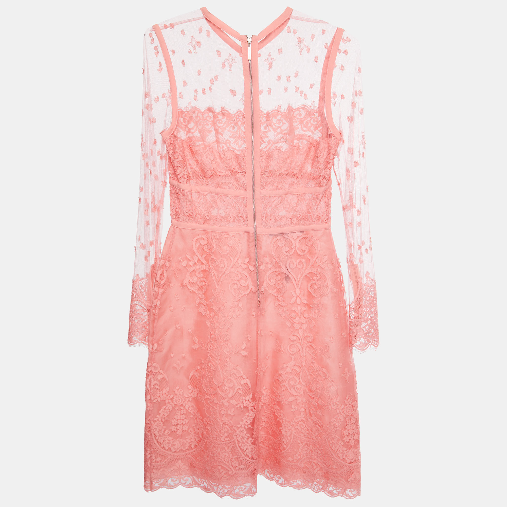 

Elie Saab Pink Lace Midi Dress