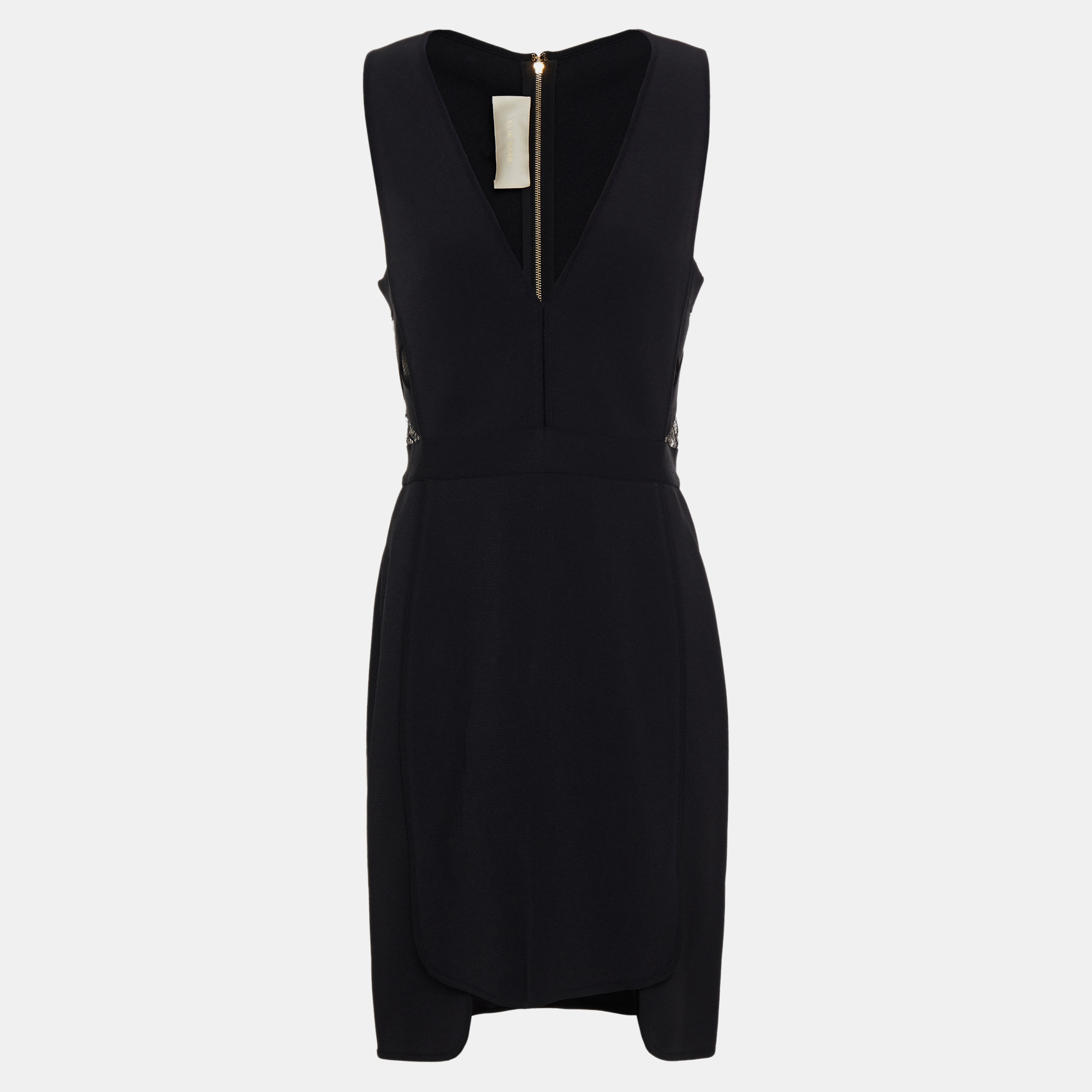 

Elie Saab Black Knit Sleeveless Mini Dress  (FR 44