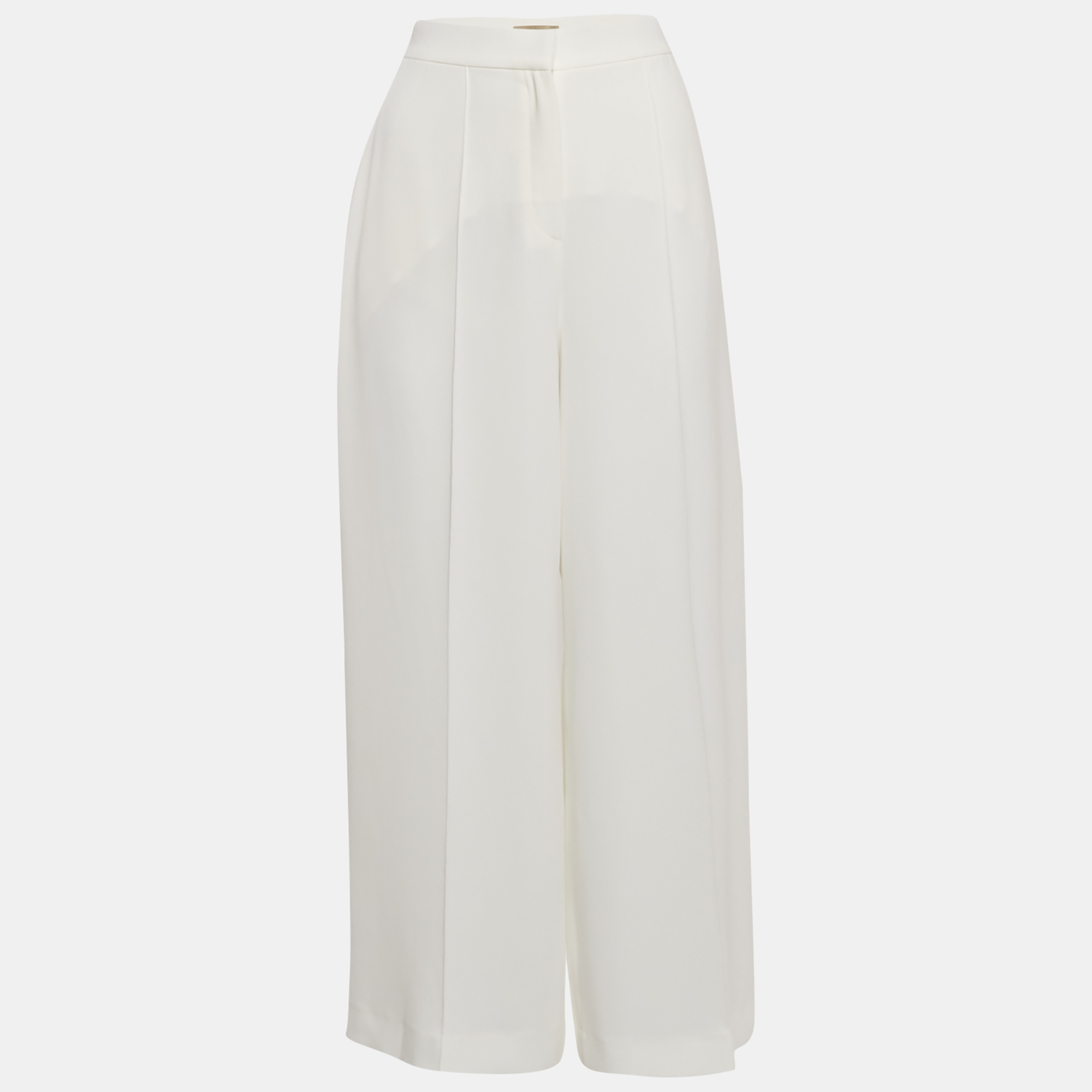 

Elie Saab White Crepe Wide Leg Trousers S