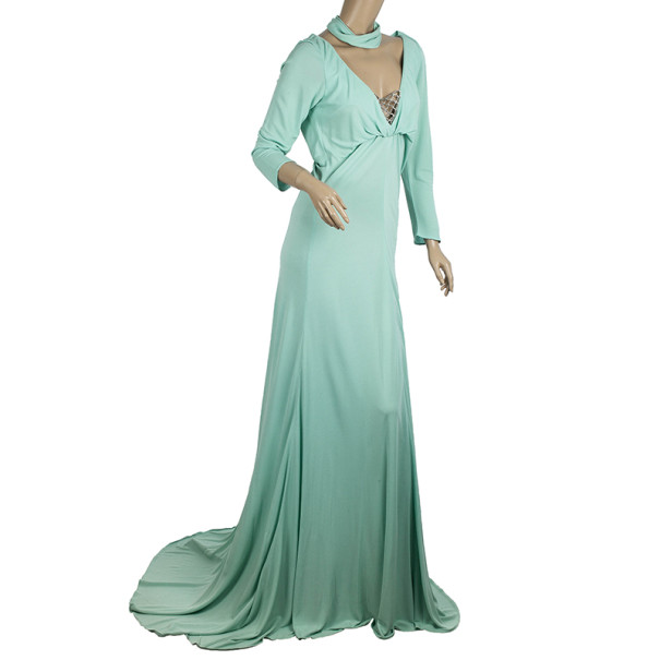 

Elie Saab Ruched Waist Baby Blue Gown