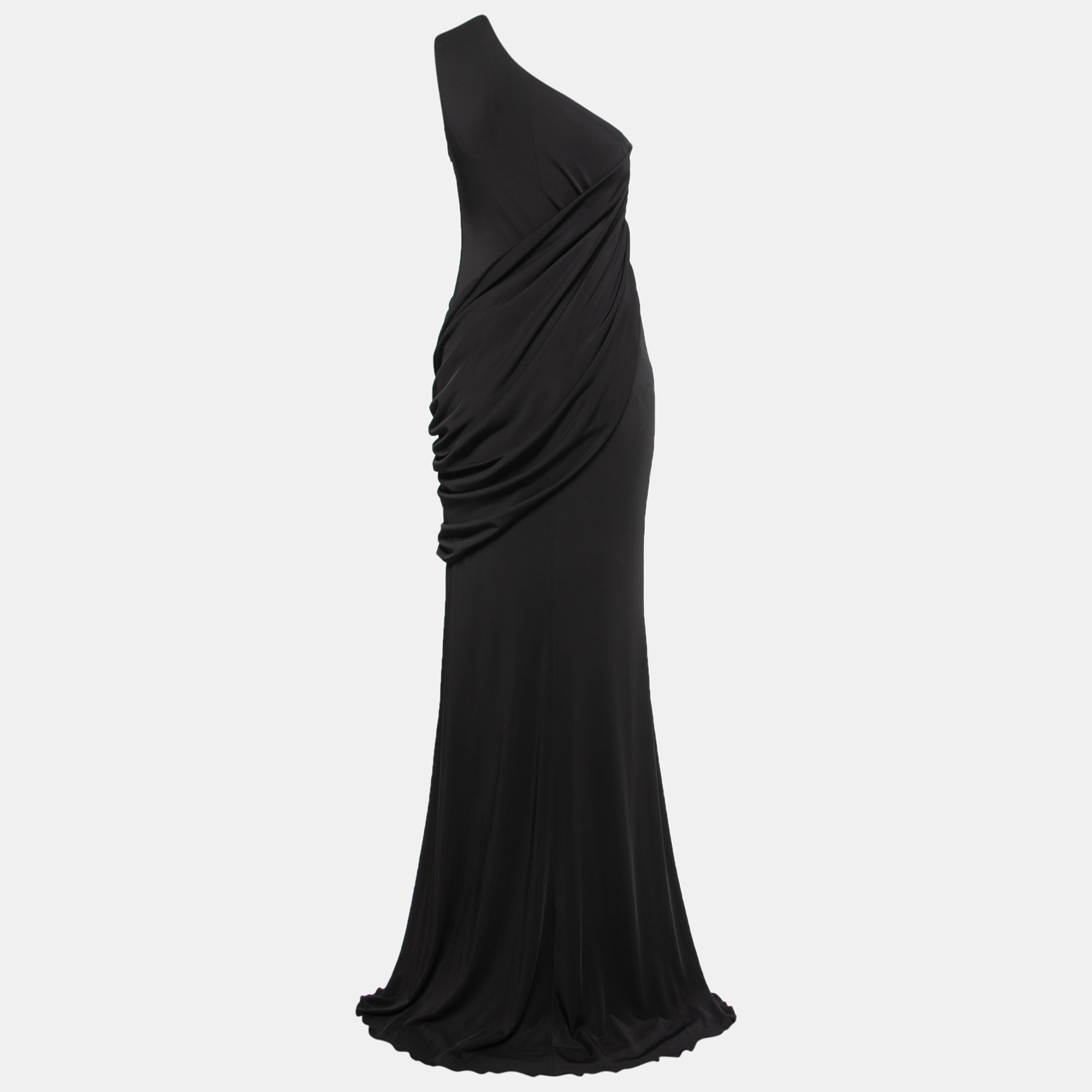 

Elie Saab Black Jersey One Shoulder Draped Gown