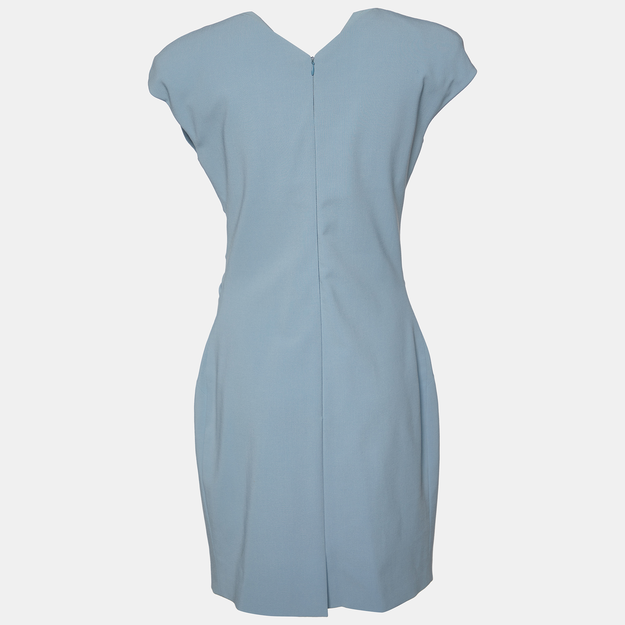 

Elie Saab Blue Wool Ruched Bow Detail Mini Dress