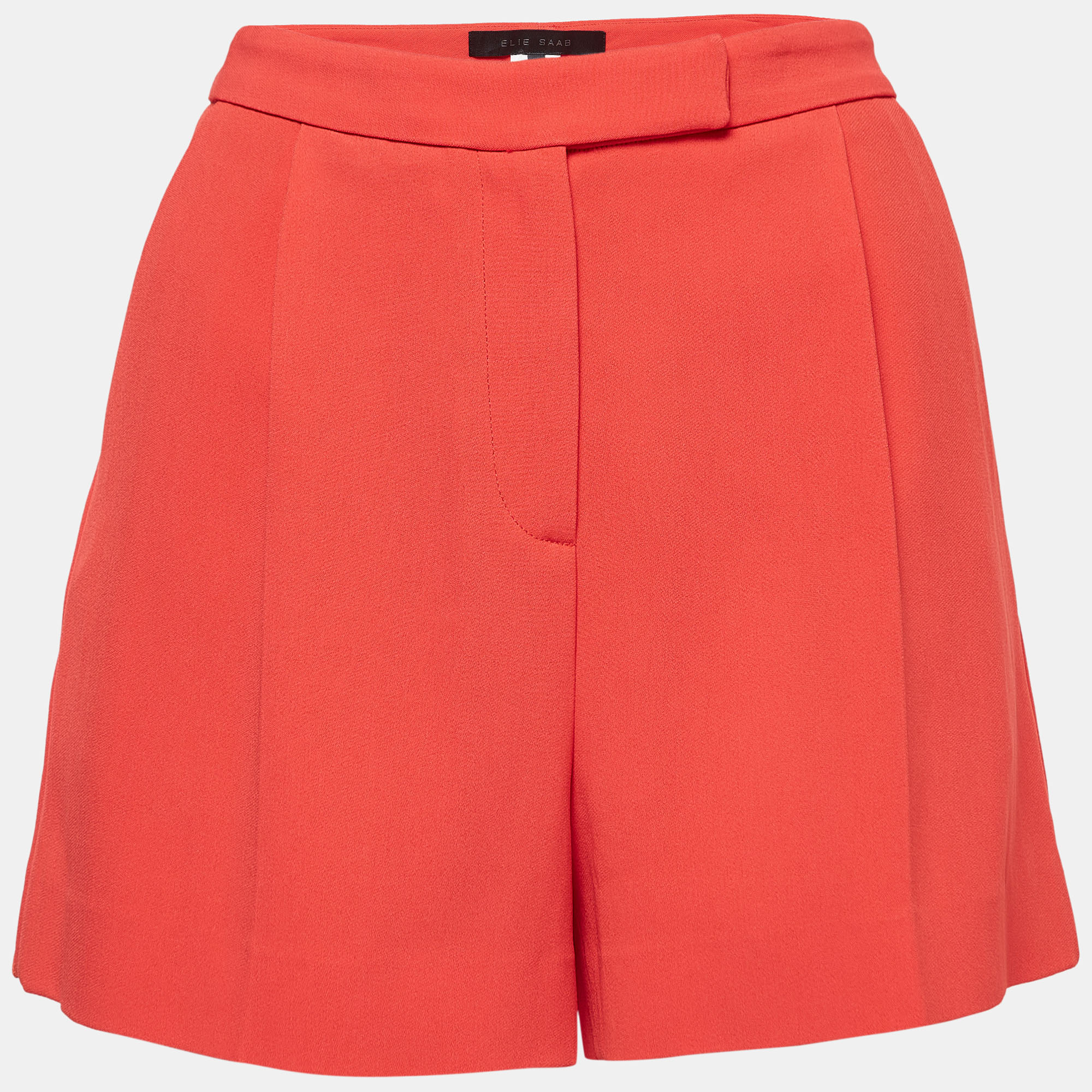 

Elie Saab Orange Crepe Lace Trim Shorts