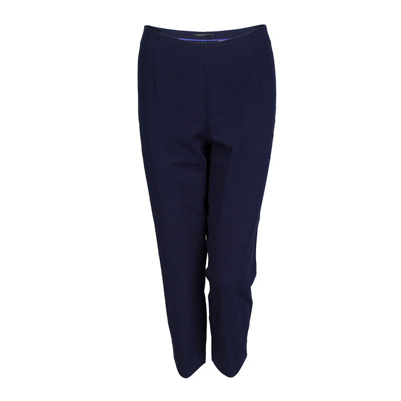 Pre Owned Elie Tahari Navy Blue Tapered Cropped Pants L