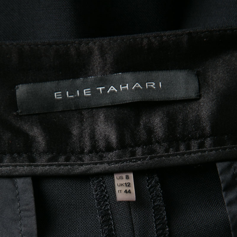Pre-owned Elie Tahari Black Wool Tailored Trousers M