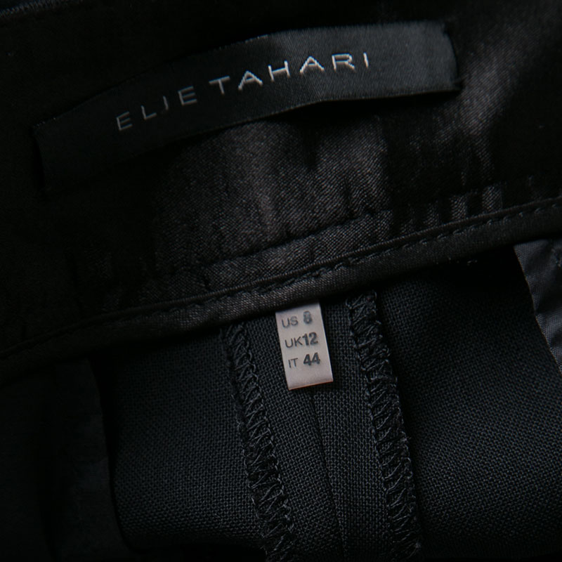 Pre-owned Elie Tahari Black Wool Tailored Trousers M