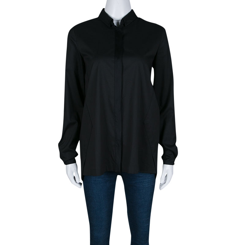 

Elie Tahari Black Long Sleeve Button Front Carly Blouse