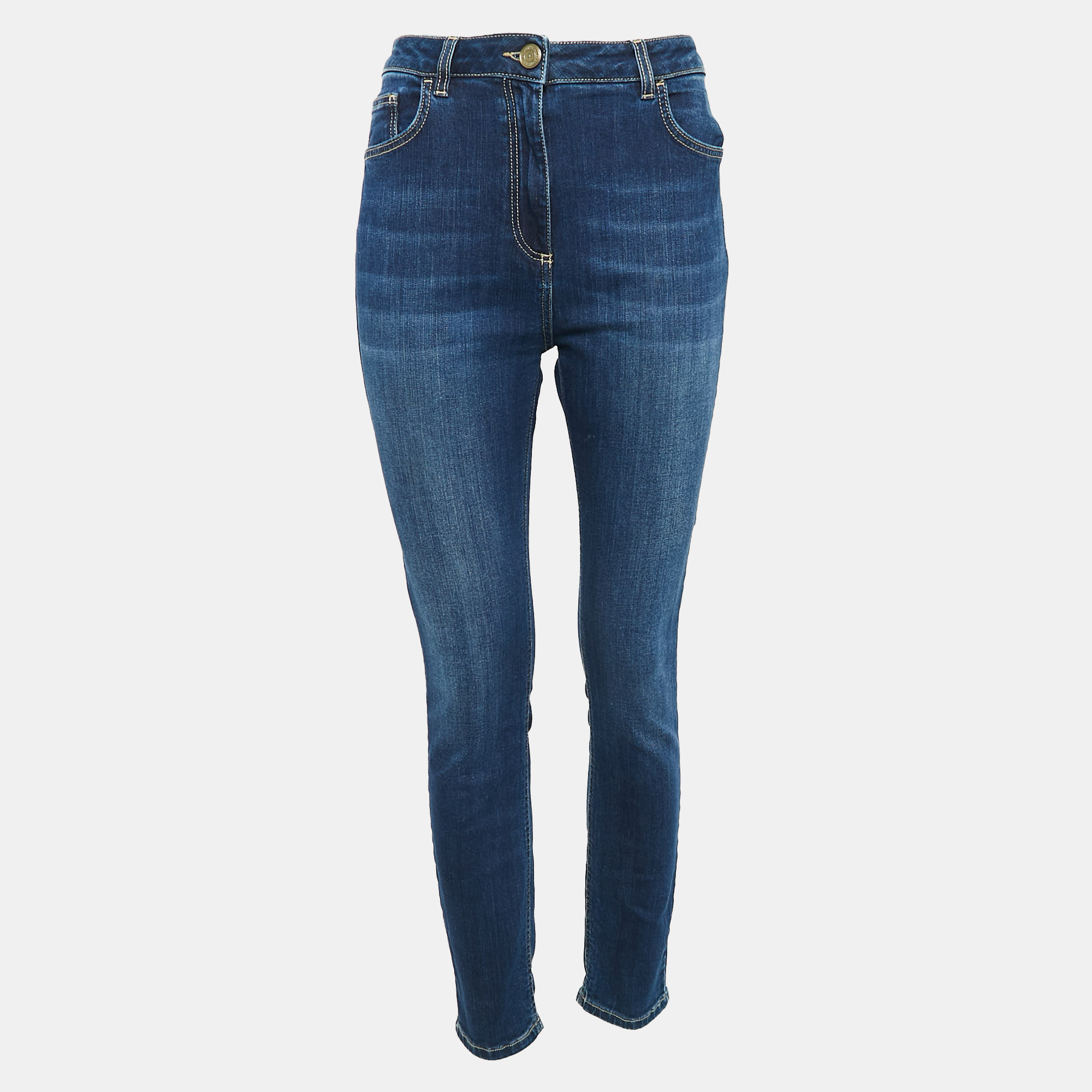 

Elisabetta Franchi Blue Denim High Rise Jeans L Waist 31"