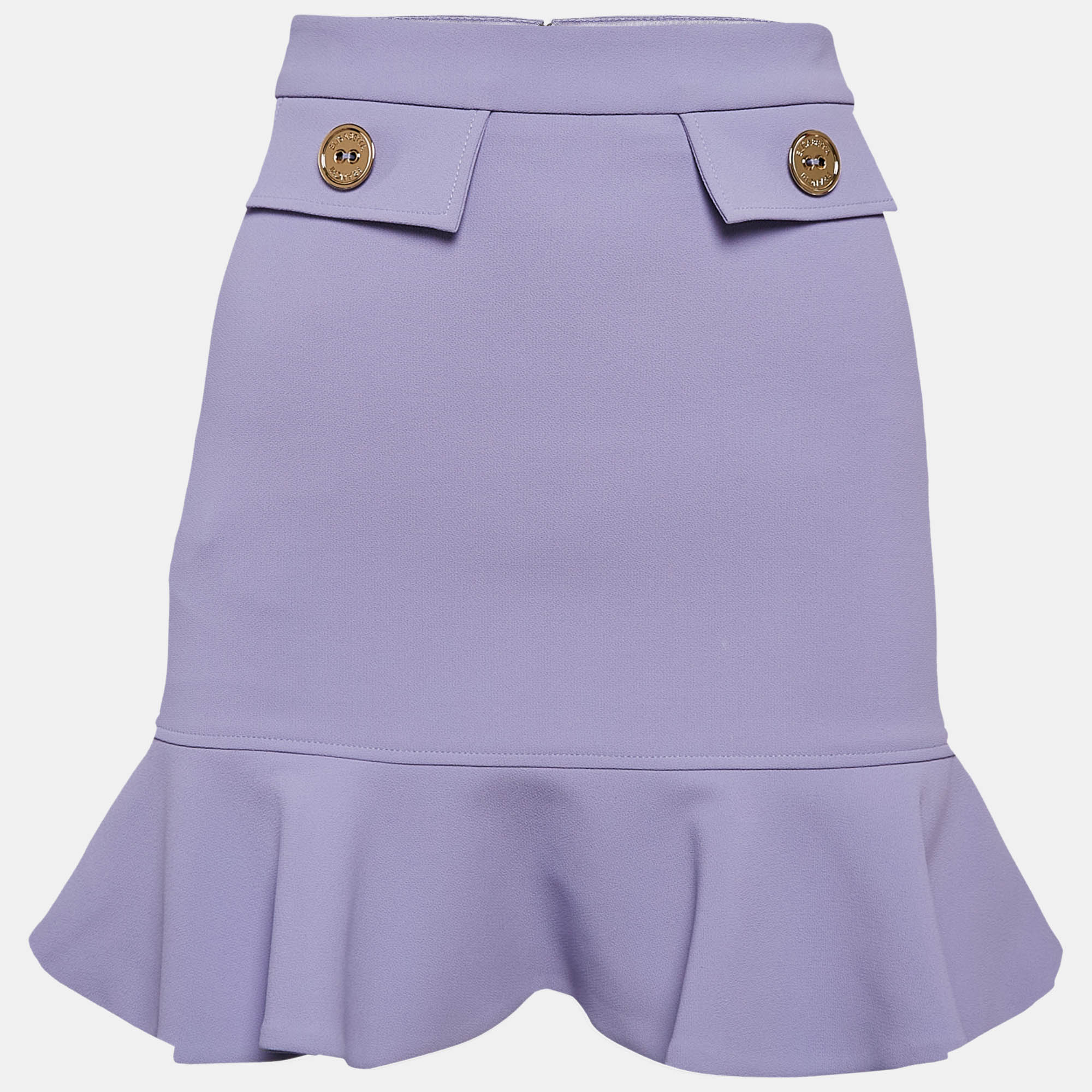 

Elisabetta Franchi Purple Georgette Flounce Mini Skirt S