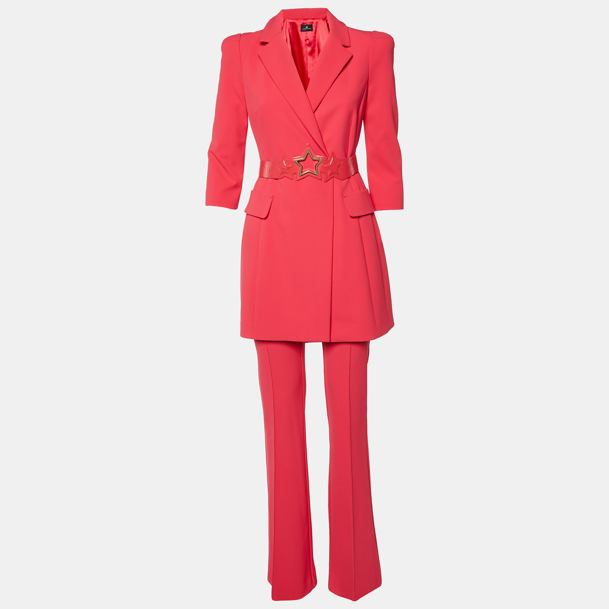 

Elisabetta Franchi Fuchsia Pink Georgette Belted Pants Suit M