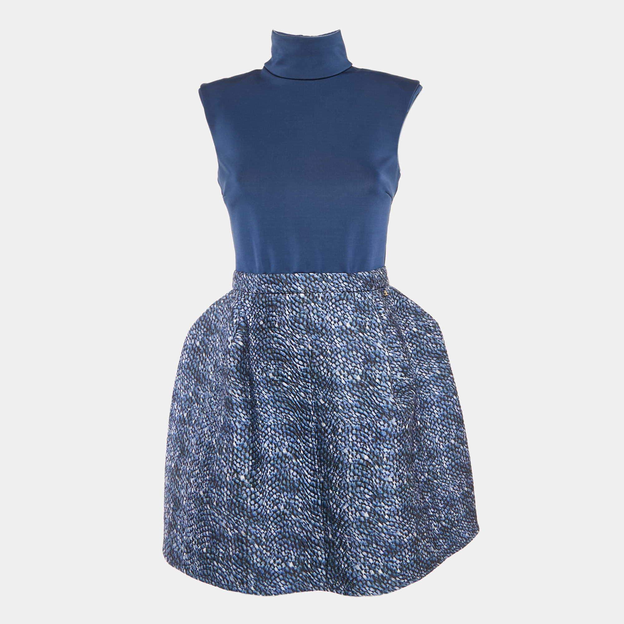 

Elisabetta Franchi Blue Printed Jersey Mini Dress M