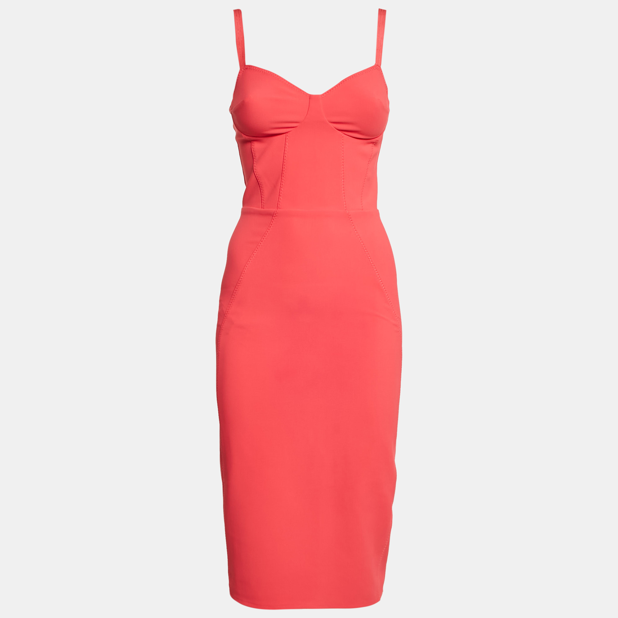 

Elisabetta Franchi Pink Stretch Crepe Sheath Dress S